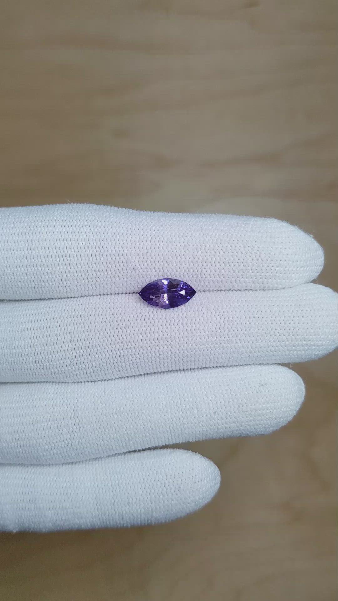 2.11 Ct. Purple Sapphire from Ceylon (Sri Lanka) Size Video