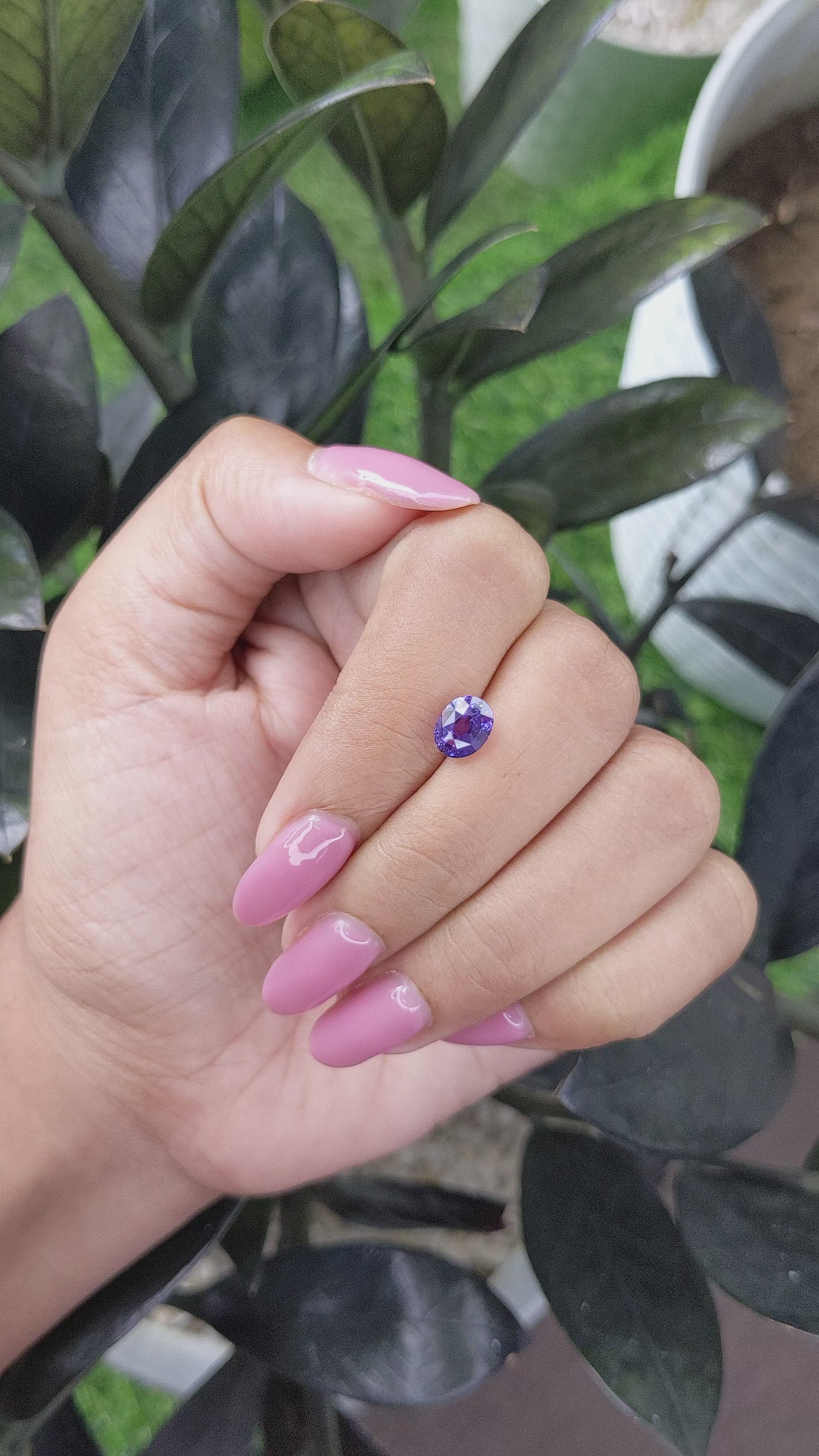 1.62 Ct. Purple Sapphire from Madagascar Size Video