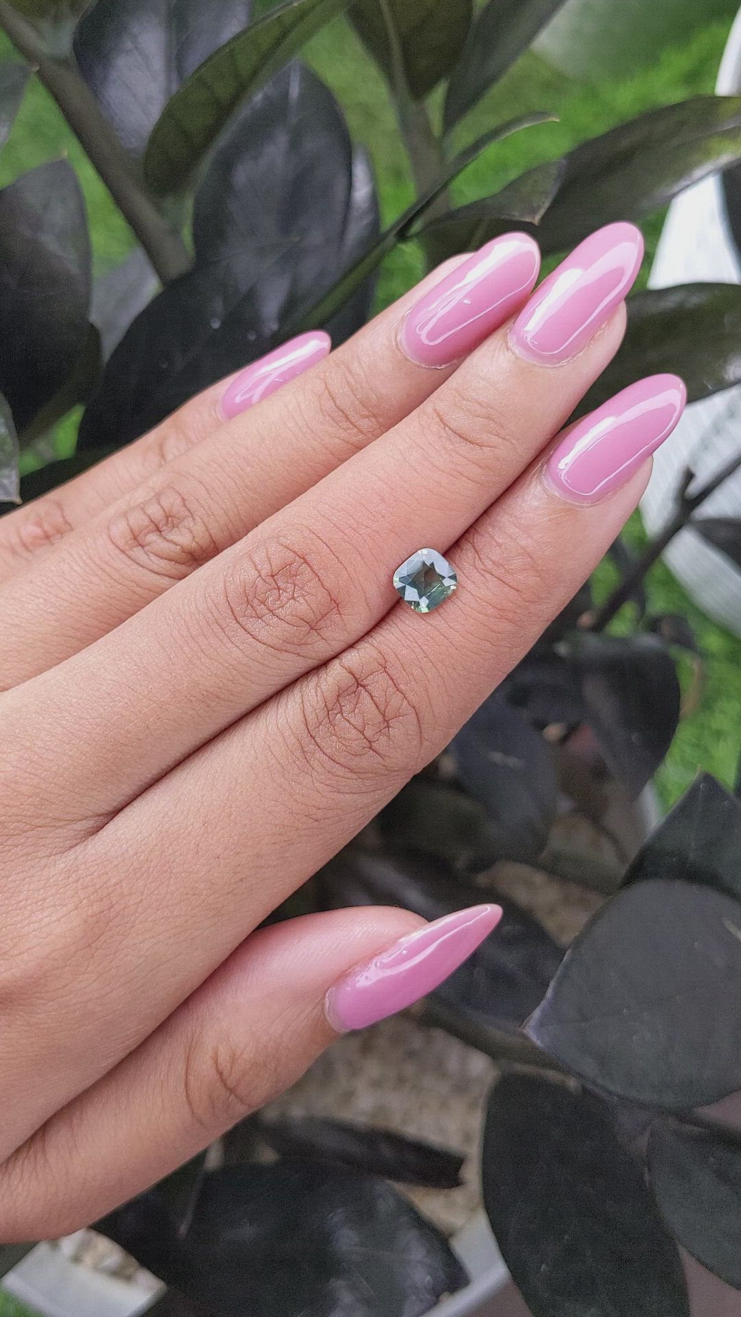 1.03 Ct. Bluish Green Sapphire from Madagascar Size Video