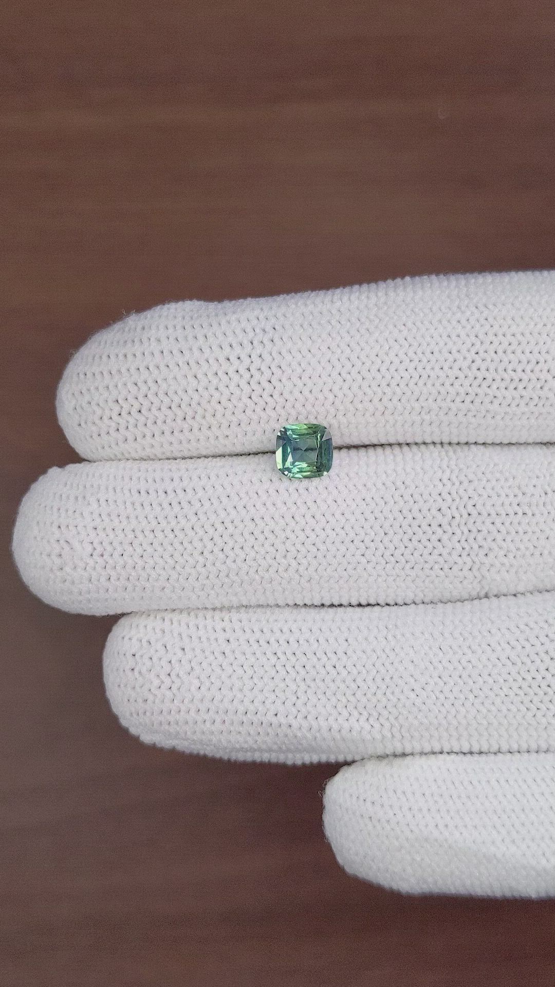 1.03 Ct. Bluish Green Sapphire from Madagascar Size Video