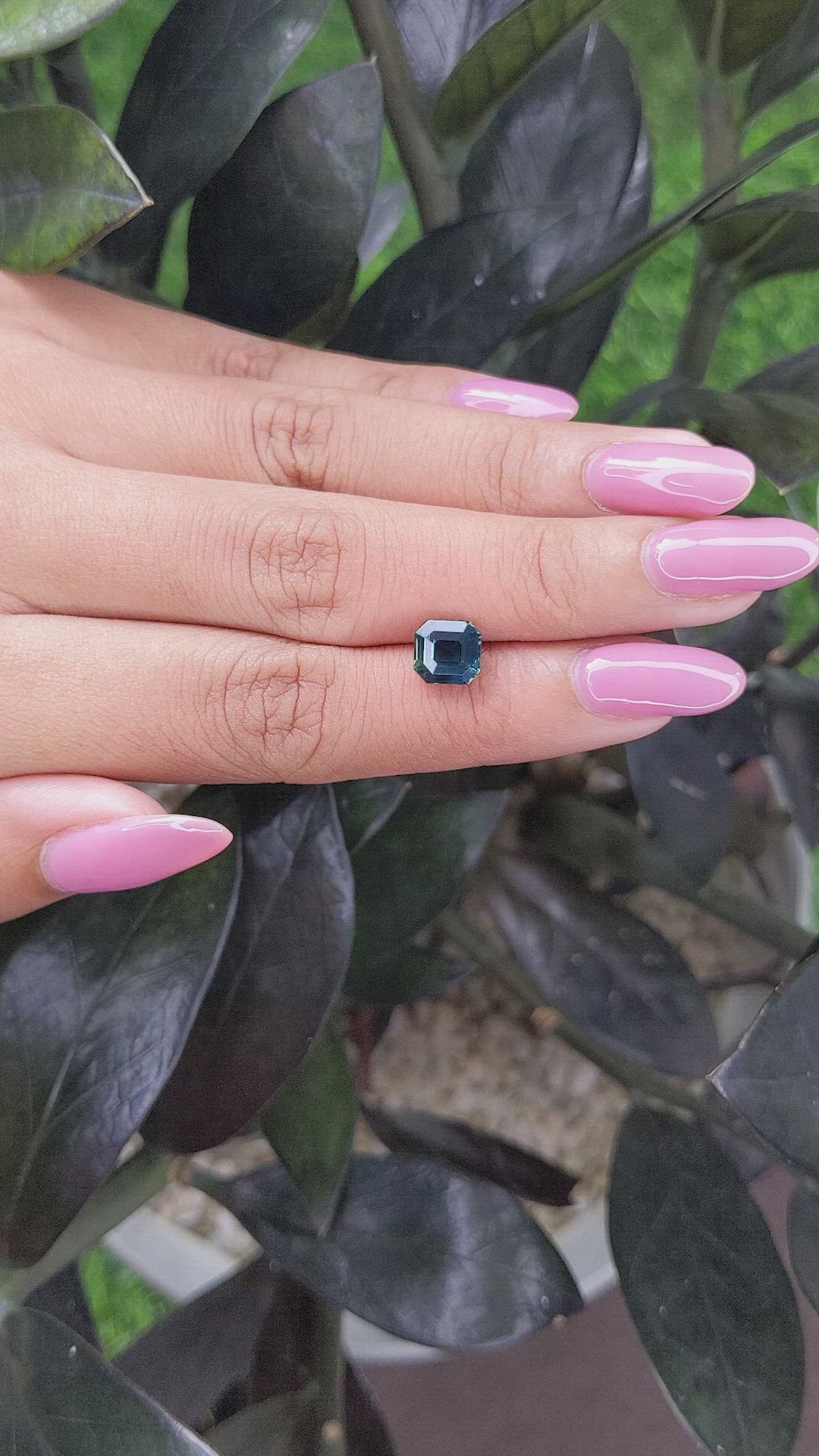2.49 Ct. Bluish Green Sapphire from Madagascar Size Video