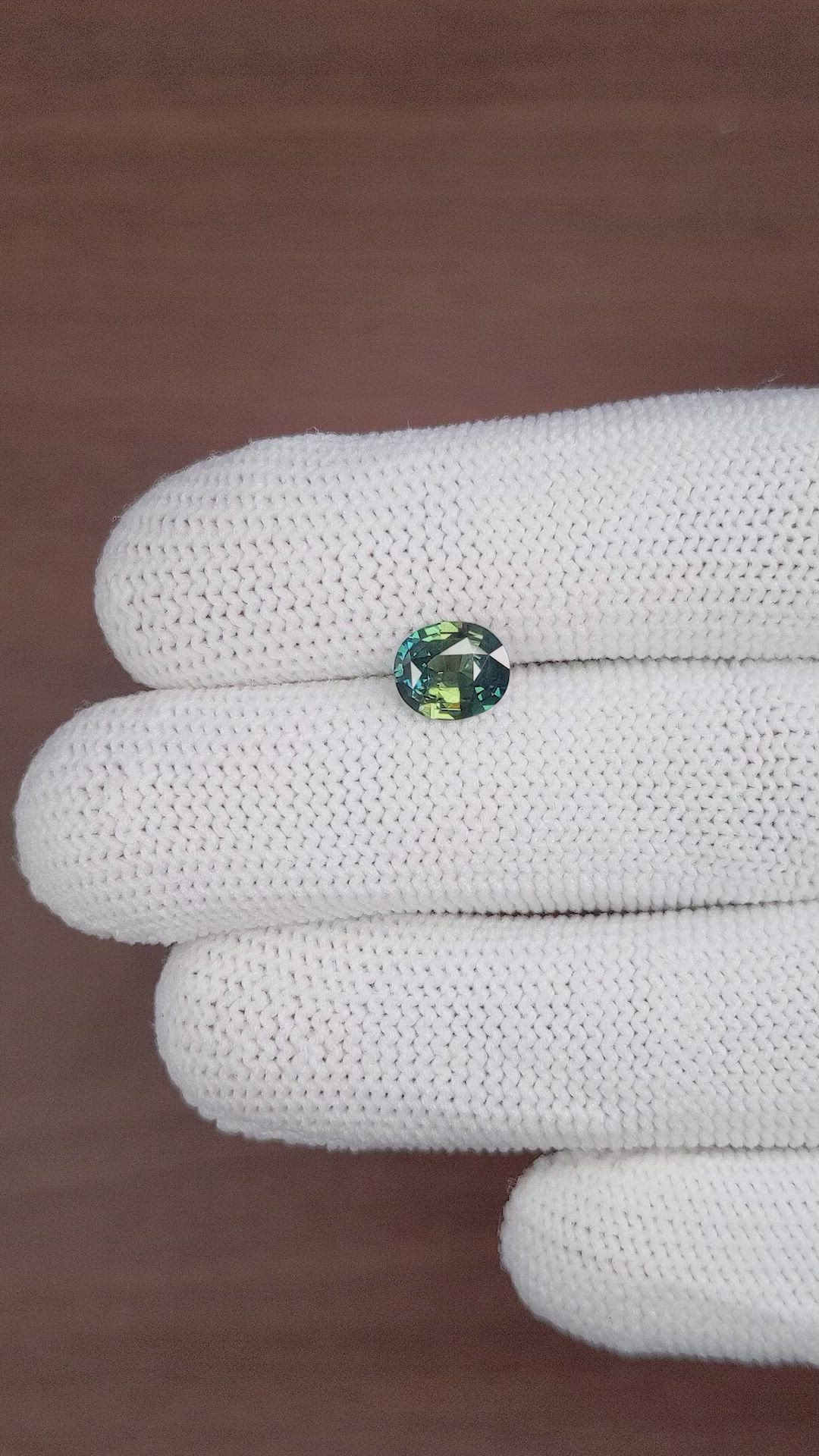 1.65 Ct. Bluish Green Sapphire from Madagascar Size Video