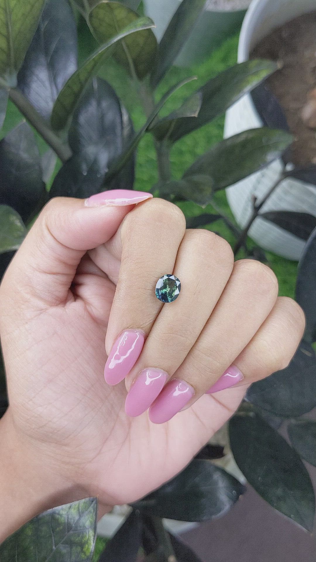 1.65 Ct. Bluish Green Sapphire from Madagascar Size Video