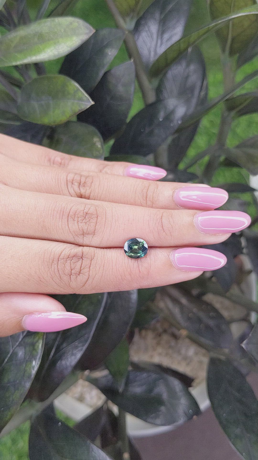 1.65 Ct. Bluish Green Sapphire from Madagascar Size Video