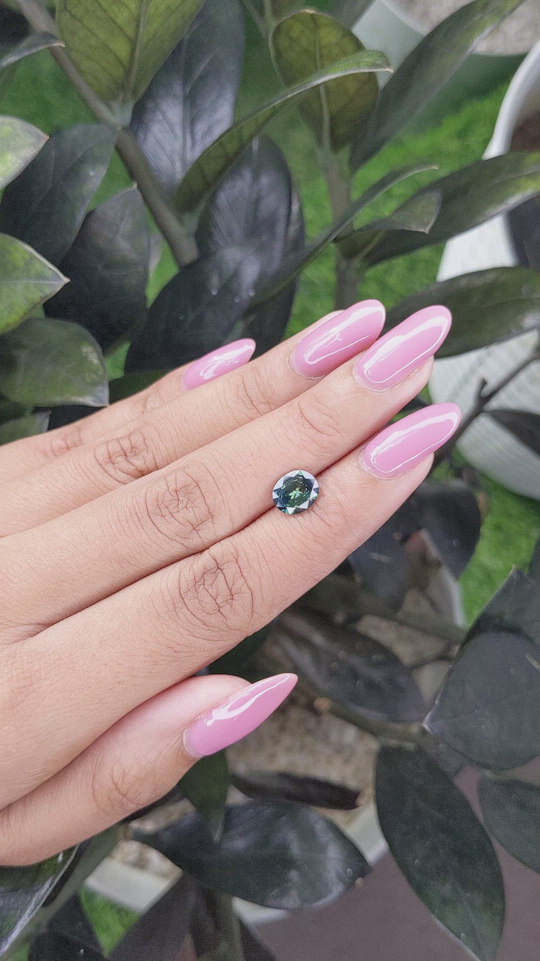 1.65 Ct. Bluish Green Sapphire from Madagascar Size Video