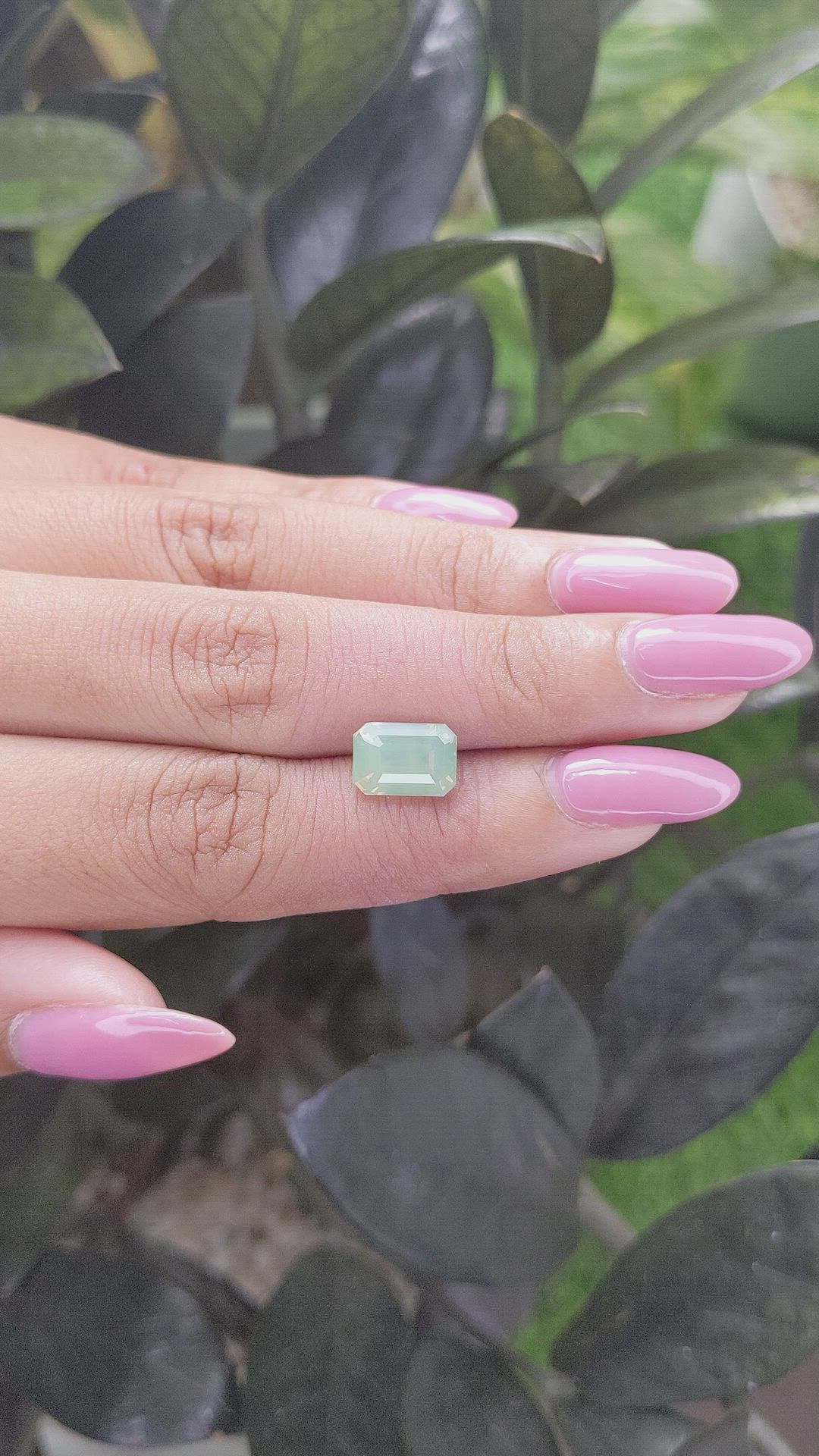 3.61 Ct. Yellowish Green Sapphire from Madagascar Size Video