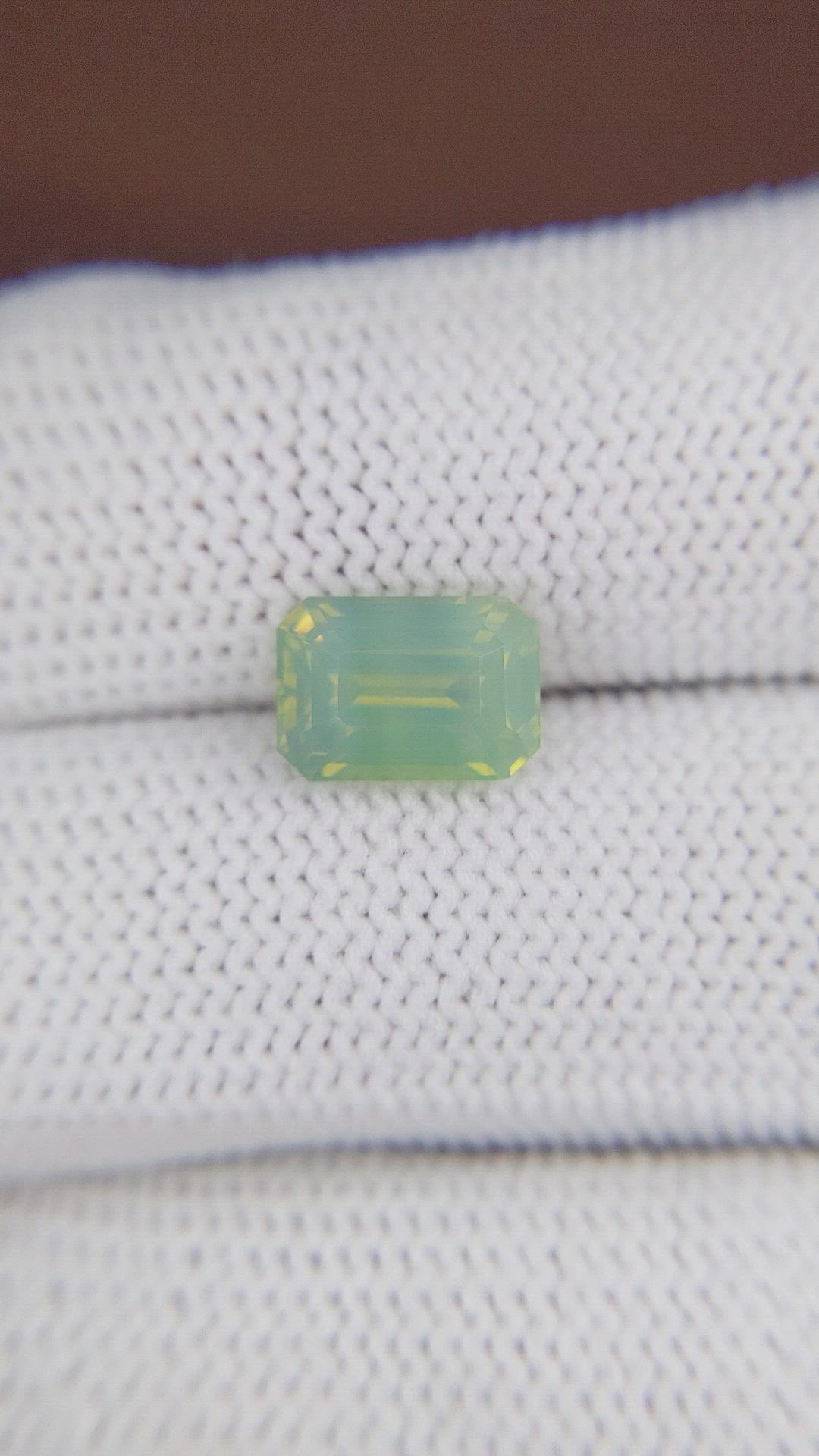 3.61 Ct. Yellowish Green Sapphire from Madagascar Size Video