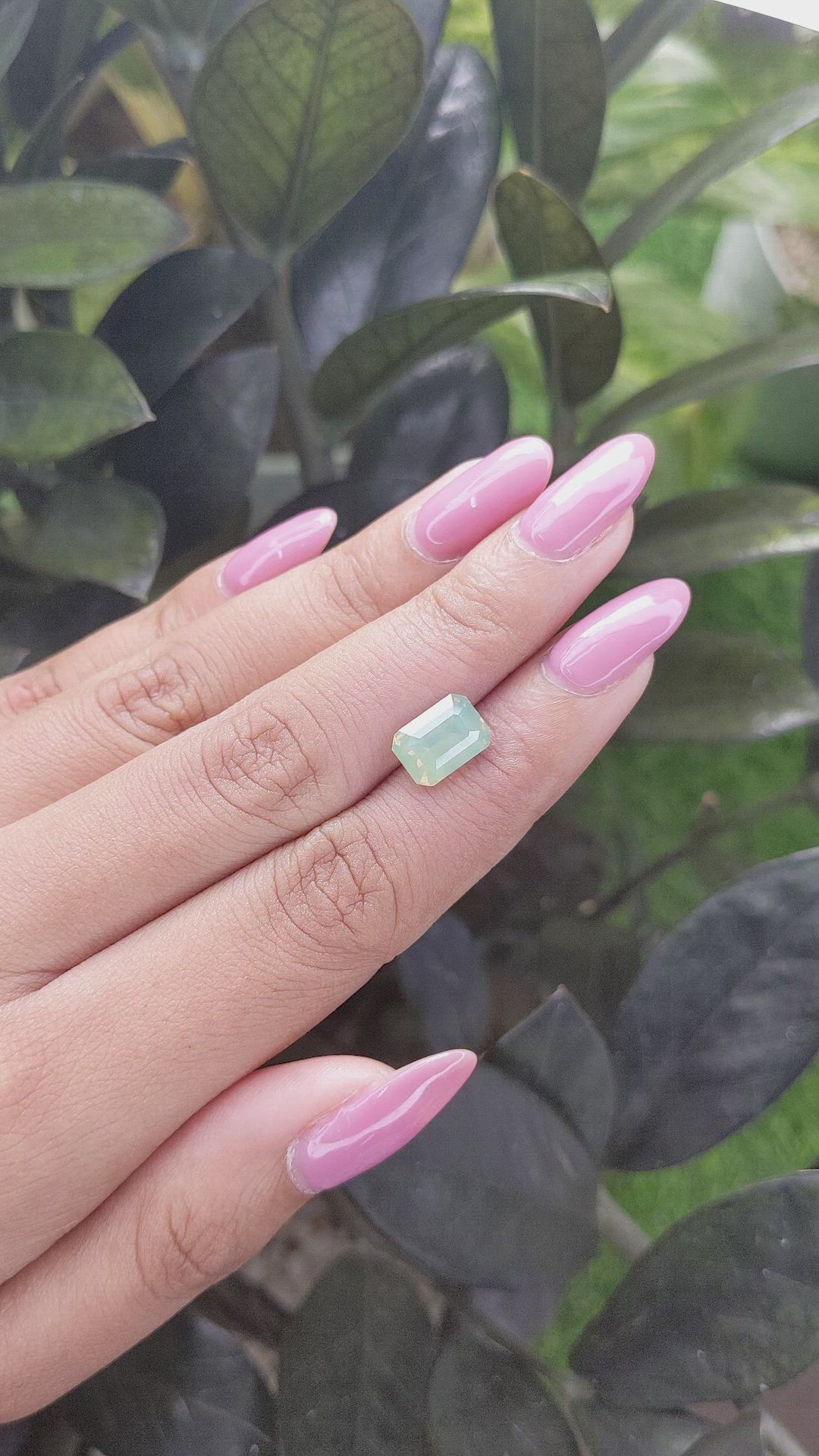 3.61 Ct. Yellowish Green Sapphire from Madagascar Size Video