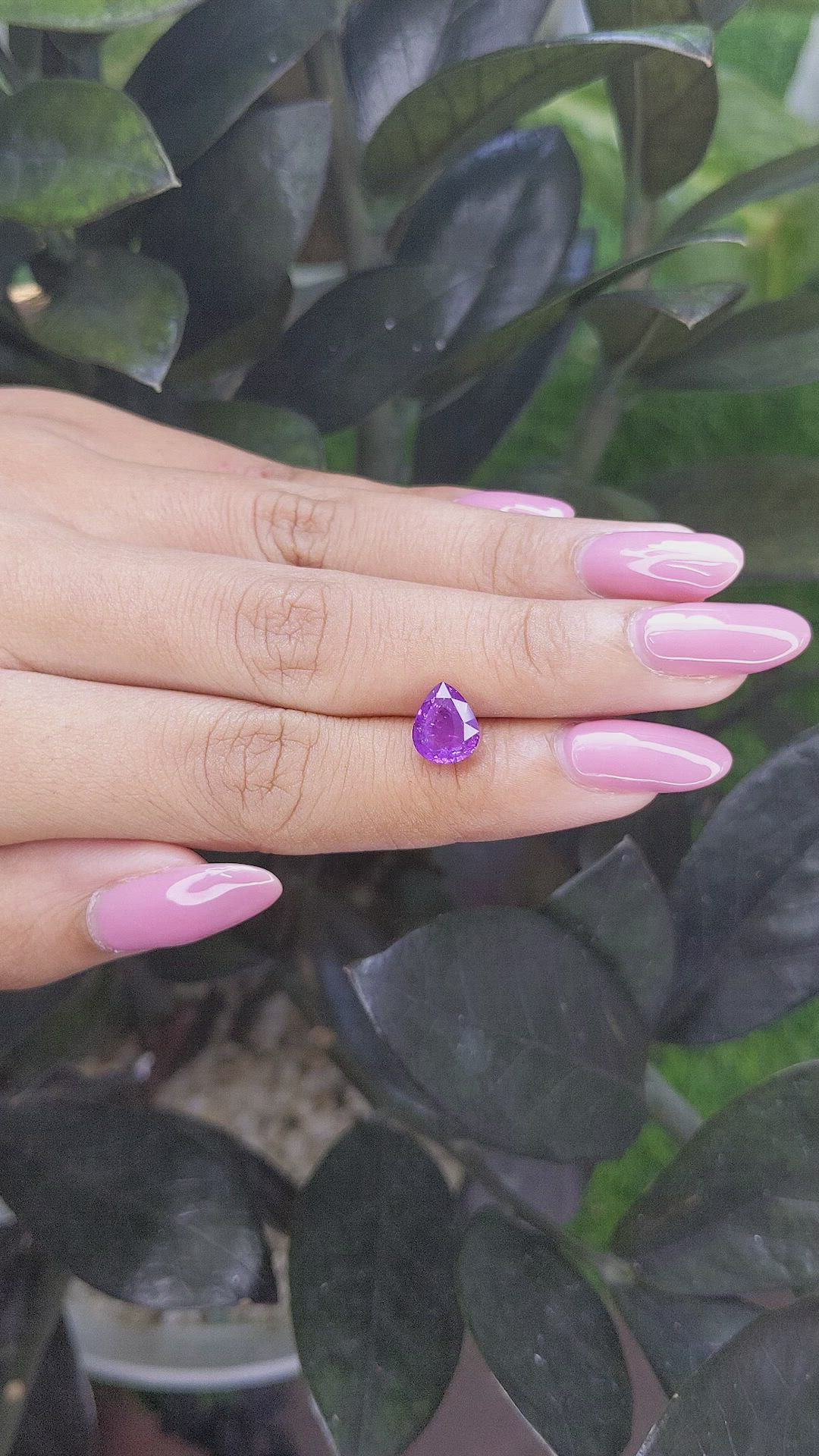 2.55 Ct. Purple Sapphire from Tanzania Size Video