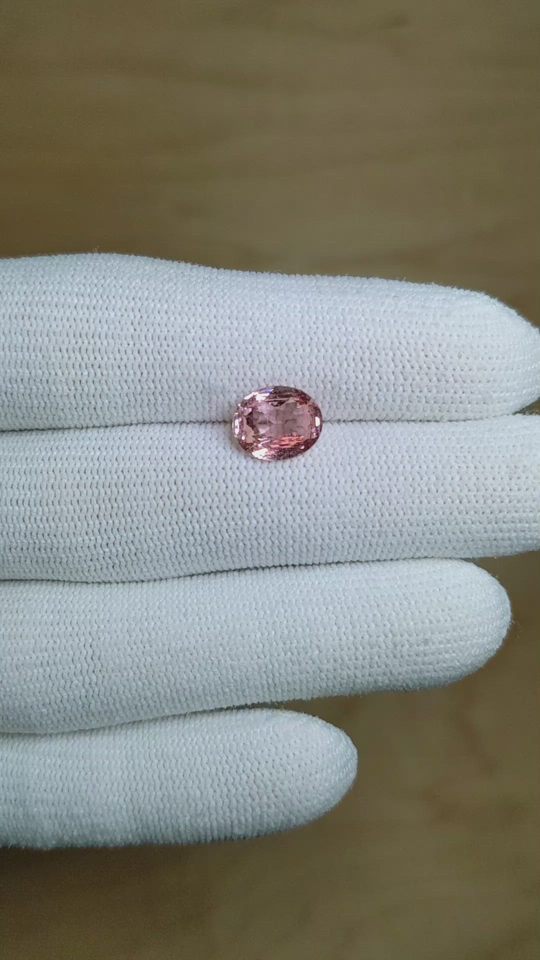 2.84 Ct. Padparadscha Sapphire from Madagascar Size Video