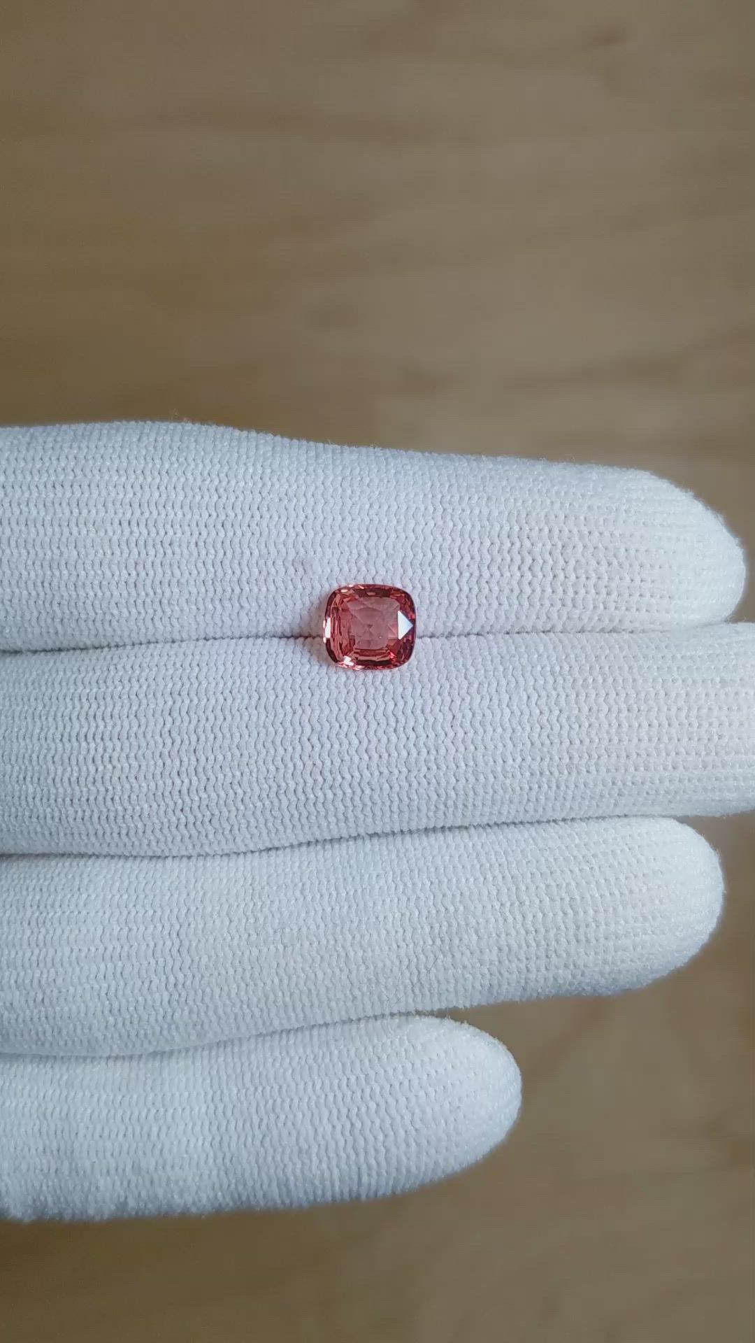 1.52 Ct. Padparadscha Sapphire from Madagascar Size Video