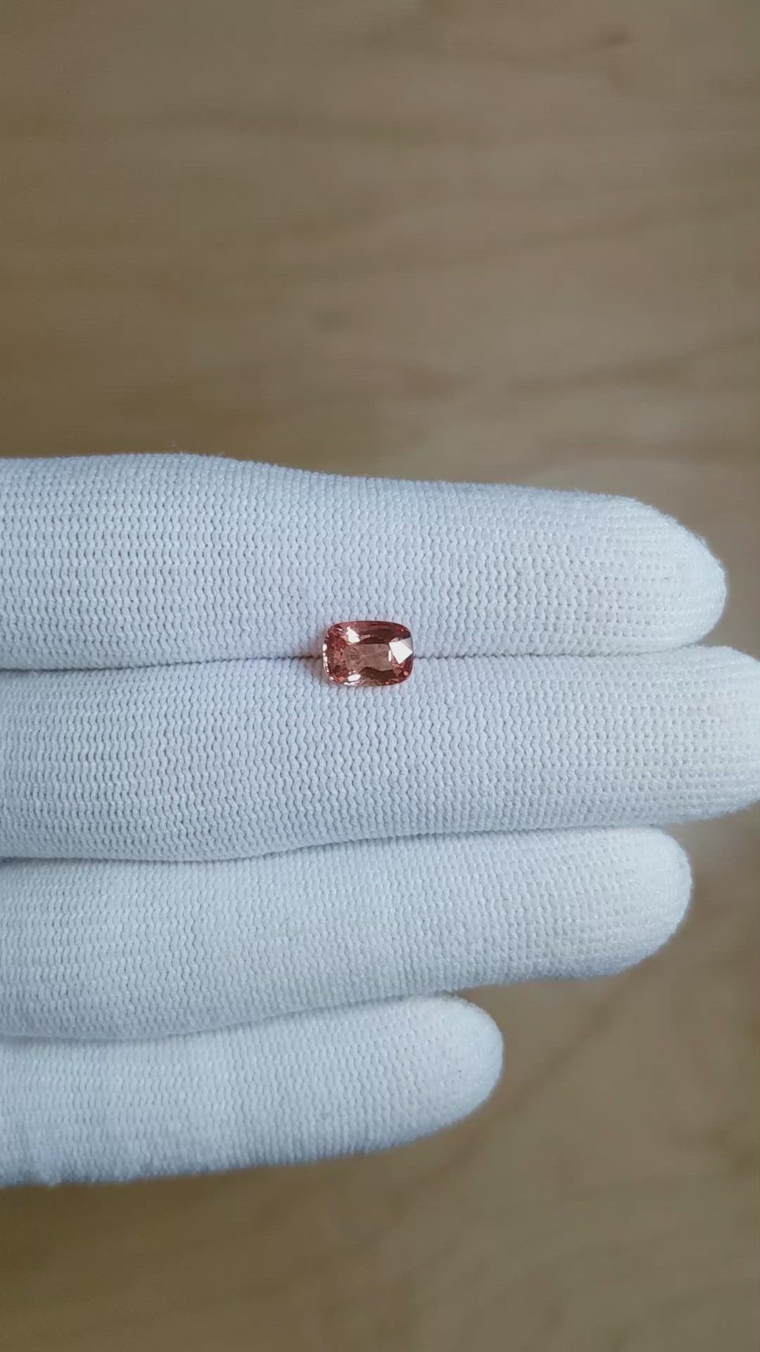 1.55 Ct. Padparadscha Sapphire from Madagascar Size Video