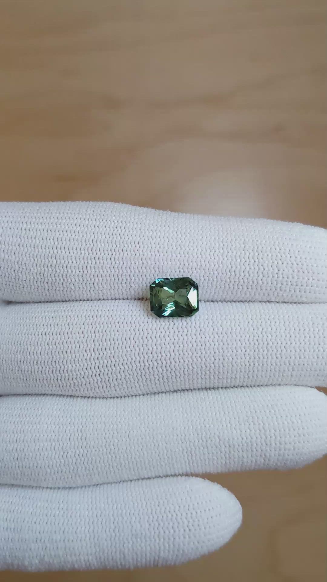 2.60 Ct. Bluish Green Sapphire from Ceylon (Sri Lanka) Size Video
