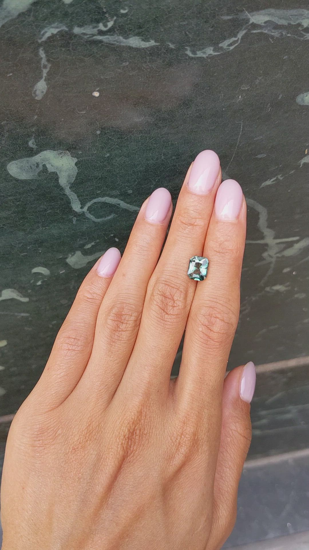 2.60 Ct. Bluish Green Sapphire from Ceylon (Sri Lanka) Size Video