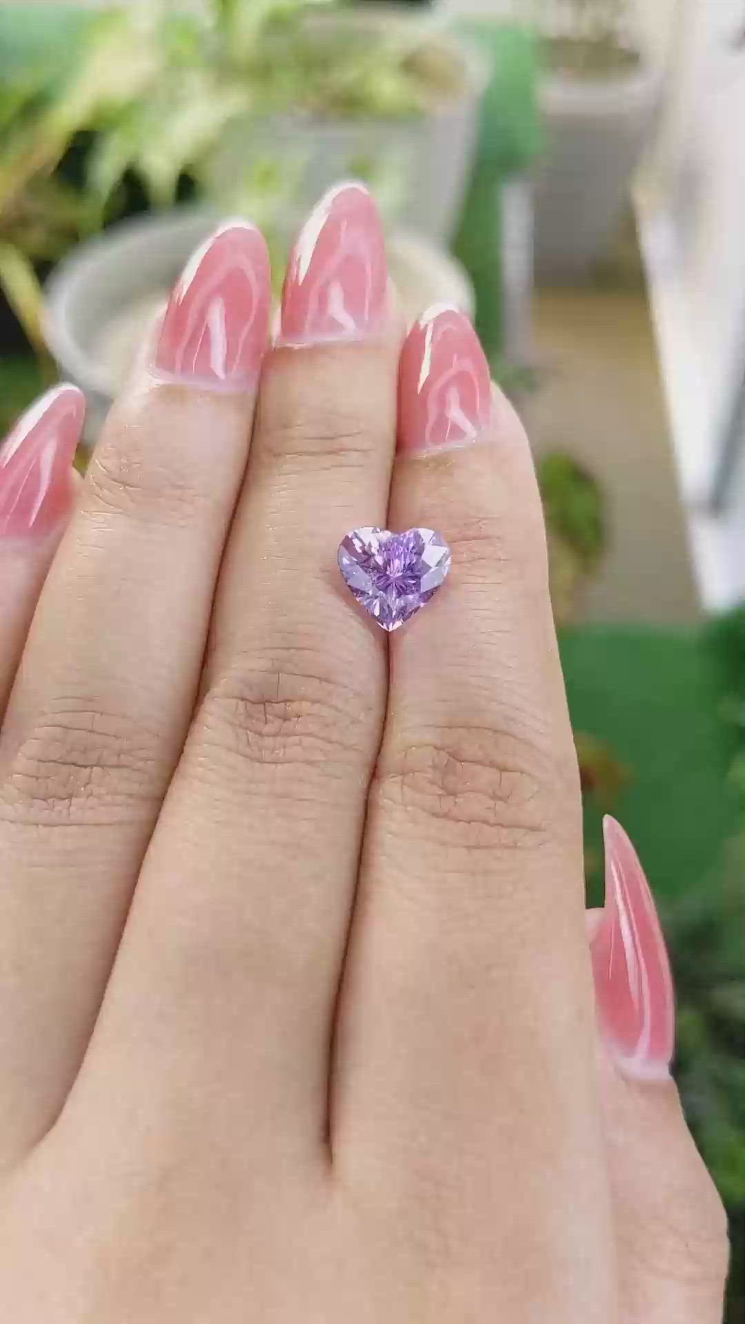3.00 Ct. Pinkish Purple Sapphire from Ceylon (Sri Lanka) Size Video