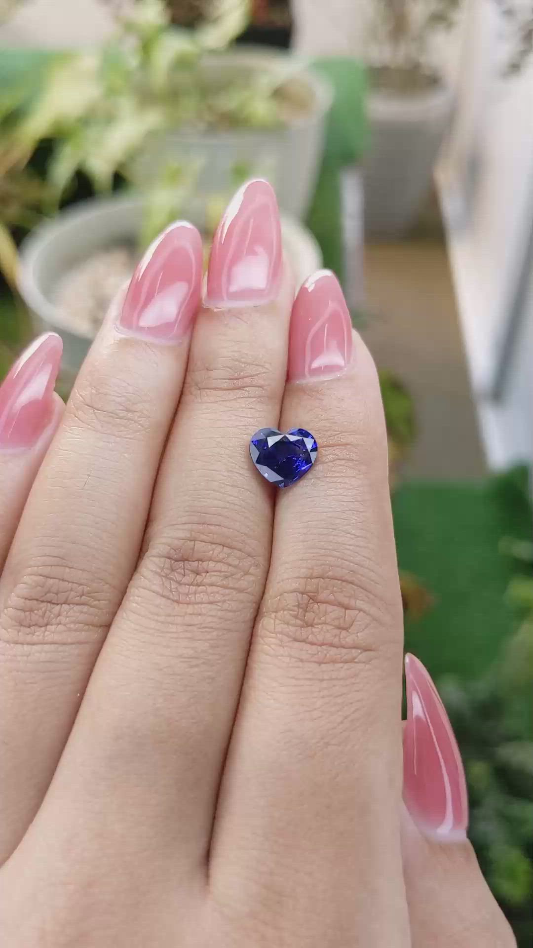 2.08 Ct. Blue Sapphire from Ceylon (Sri Lanka) Size Video
