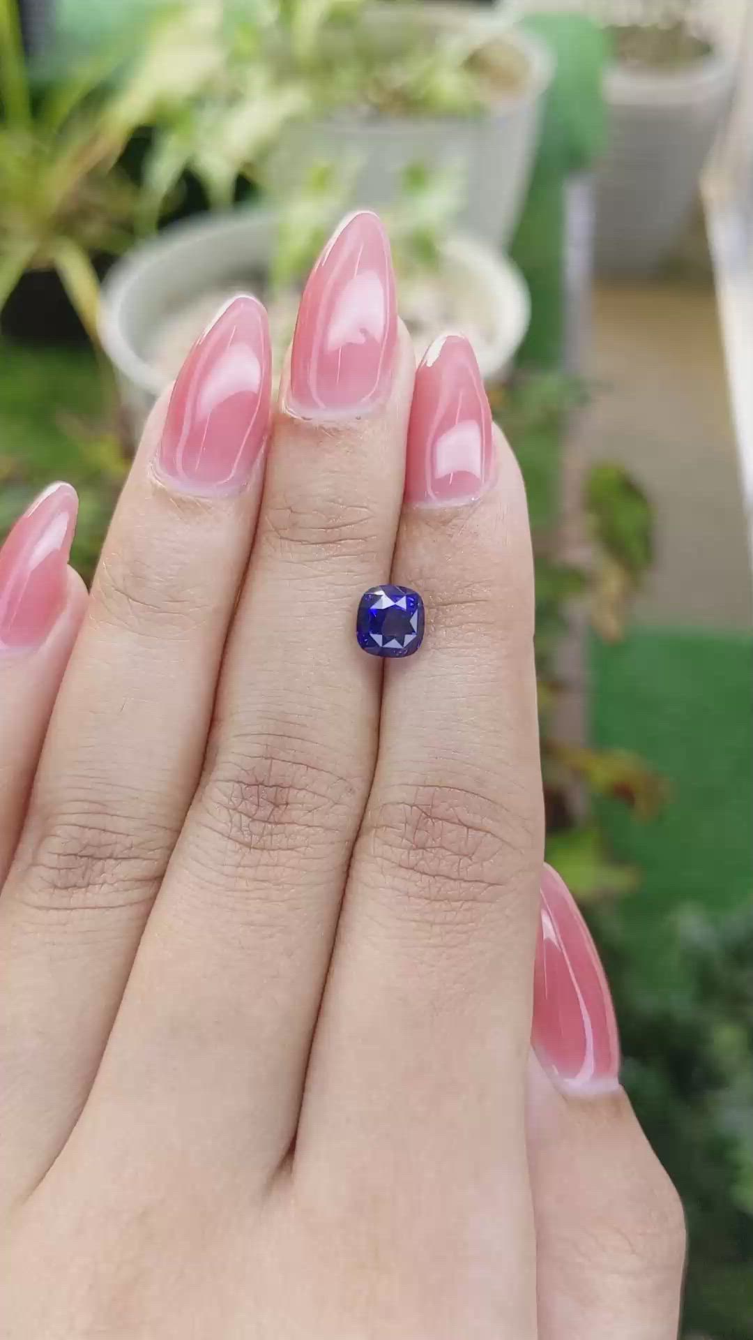 2.03 Ct. Blue Sapphire from Ceylon (Sri Lanka) Size Video