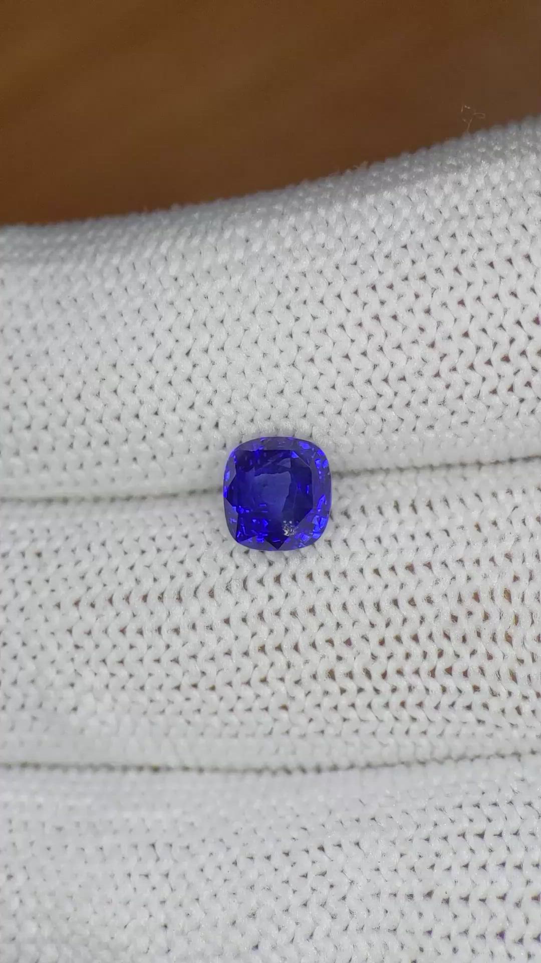 2.03 Ct. Blue Sapphire from Ceylon (Sri Lanka) Size Video