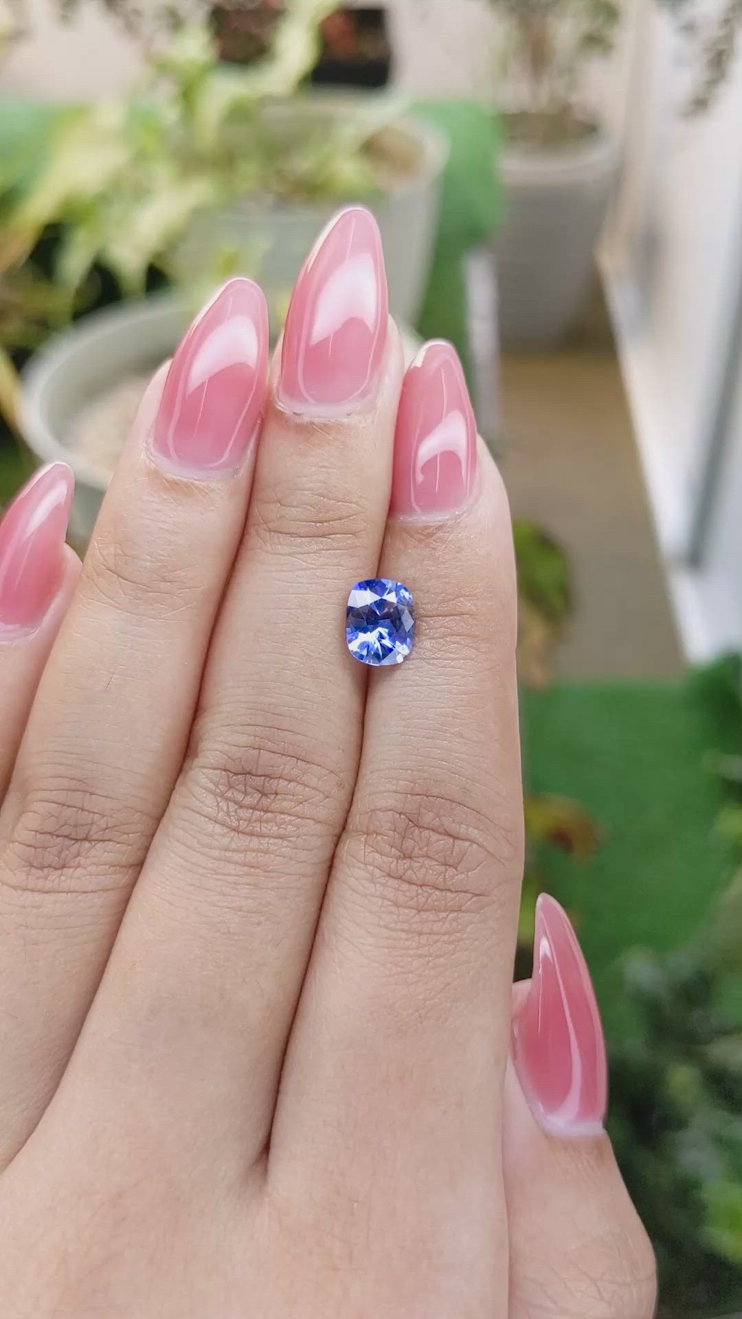 1.77 Ct. Blue Sapphire from Ceylon (Sri Lanka) Size Video