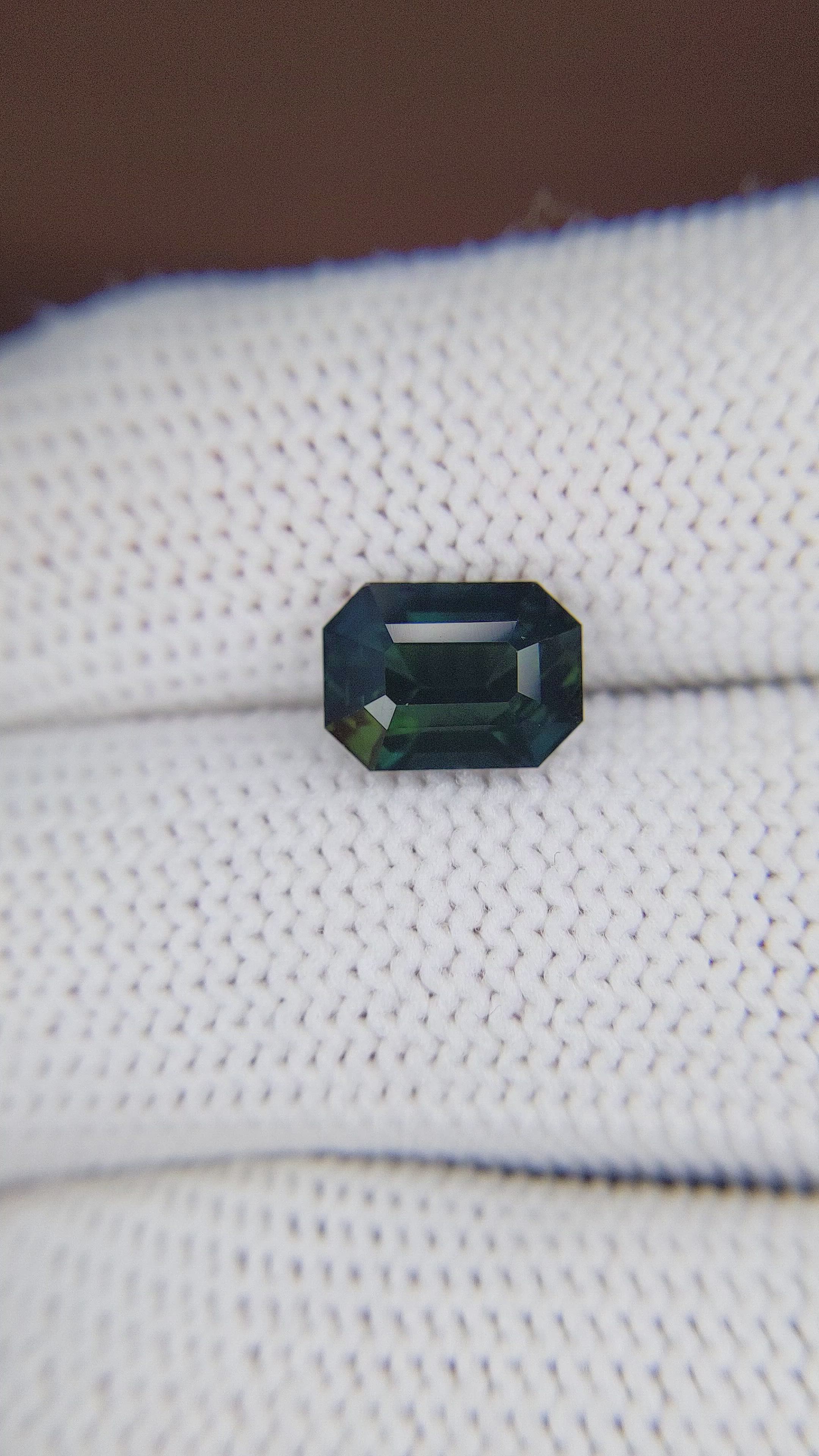 3.65 Ct. Bluish Green Sapphire from Madagascar Size Video