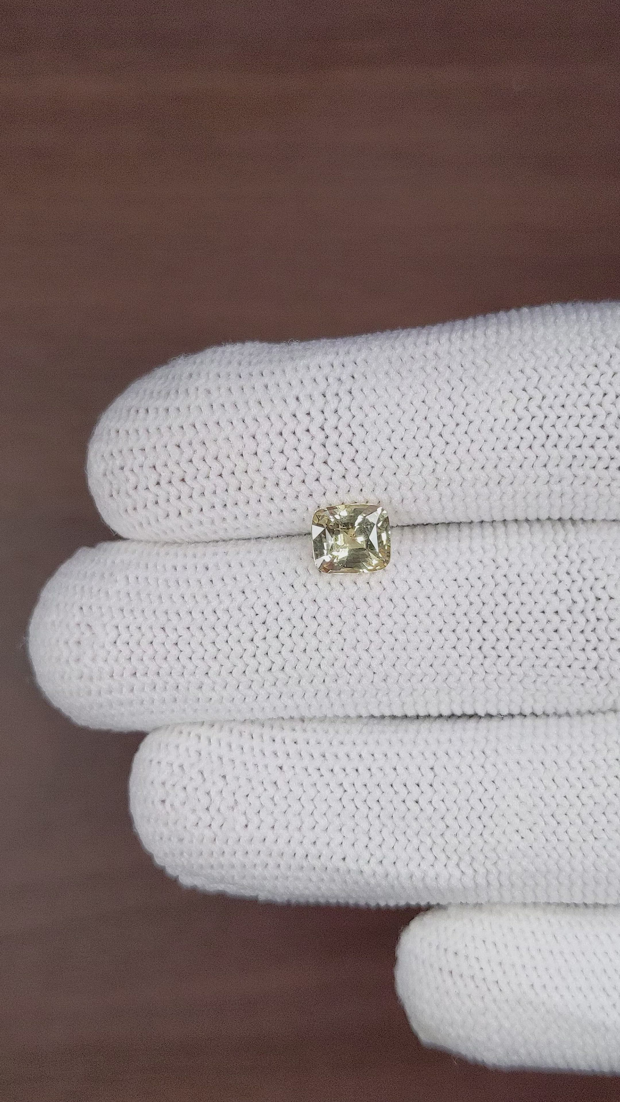 1.55 Ct. Yellow Sapphire from Madagascar Size Video