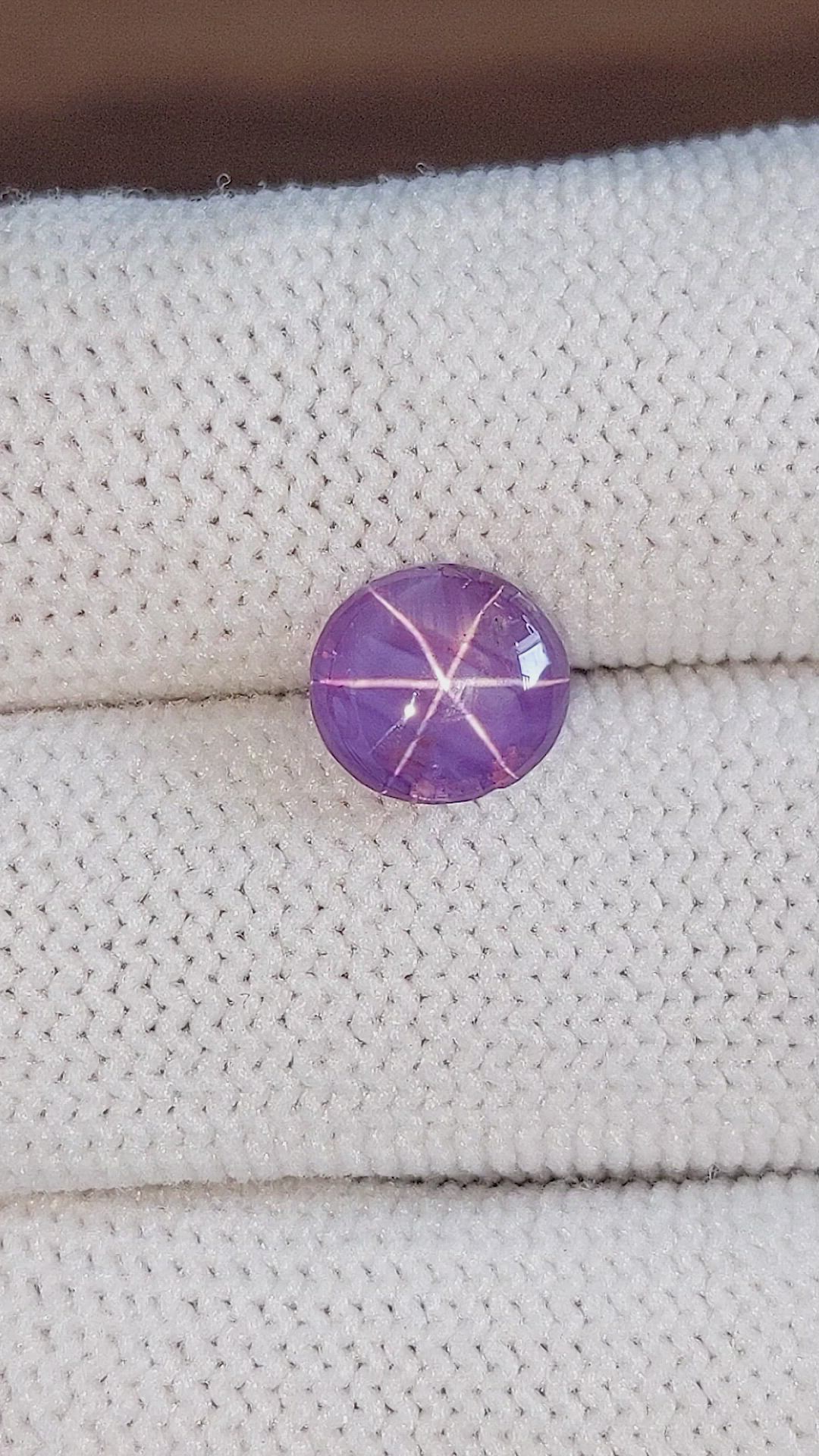 3.26 Ct. Purple Star Sapphire from Ceylon (Sri Lanka) Size Video