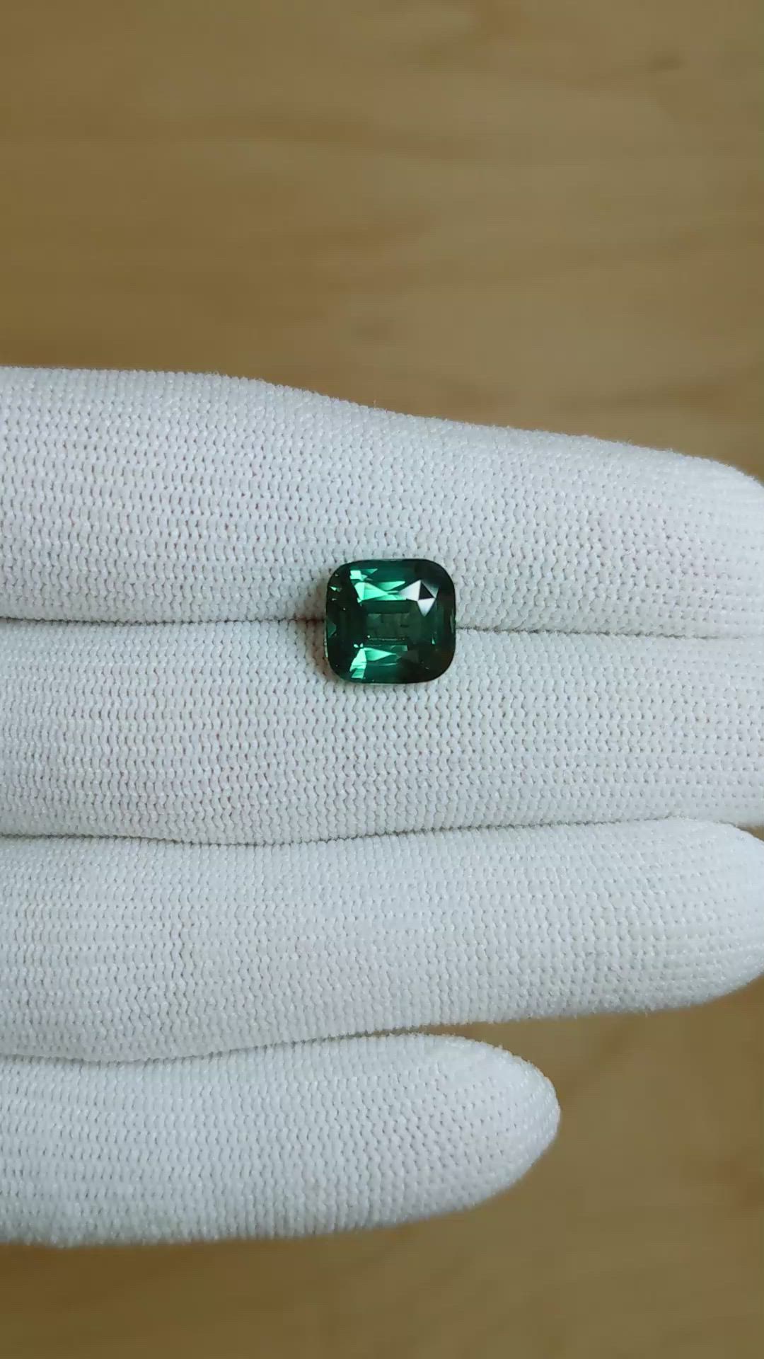 5.02 Ct. Bluish Green Sapphire from Madagascar Size Video