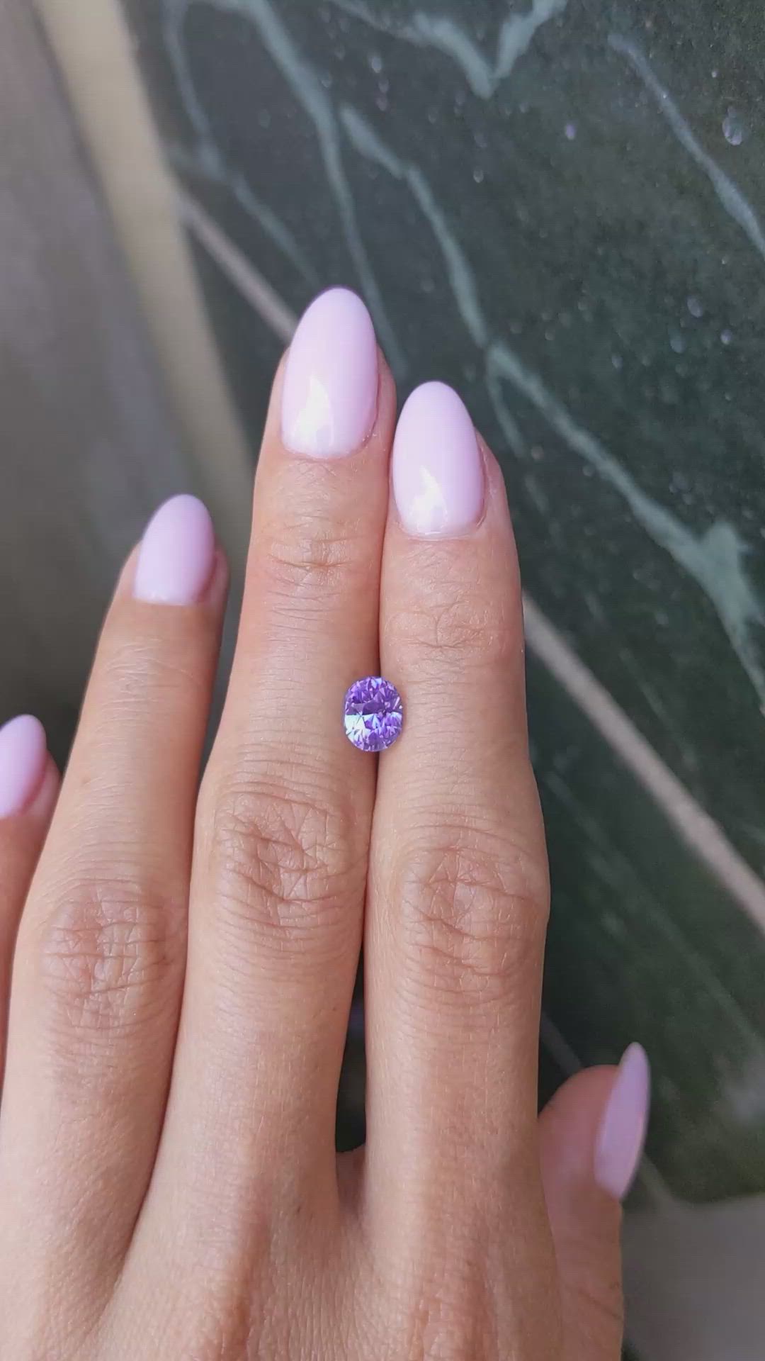 1.64 Ct. Violet Sapphire from Ceylon (Sri Lanka) Size Video