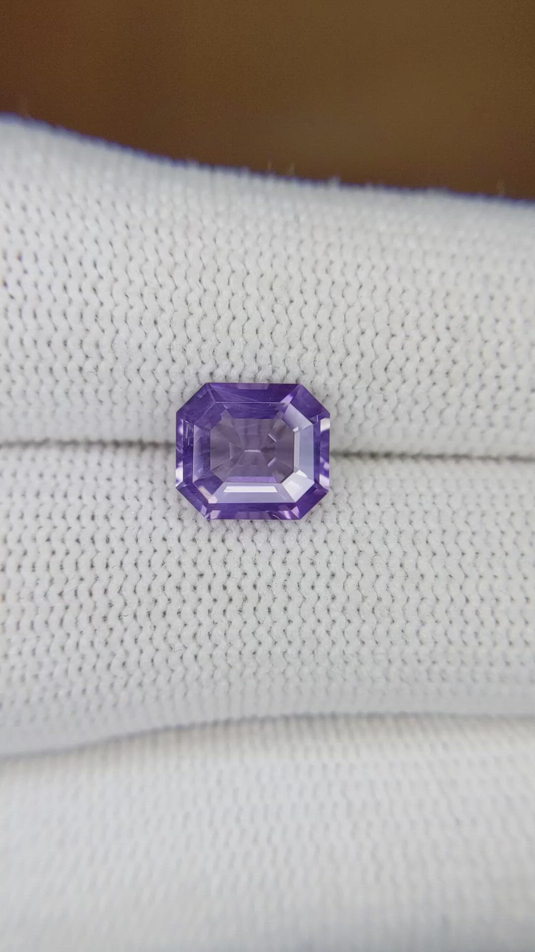 2.64 Ct. Violet Sapphire from Ceylon (Sri Lanka) Size Video