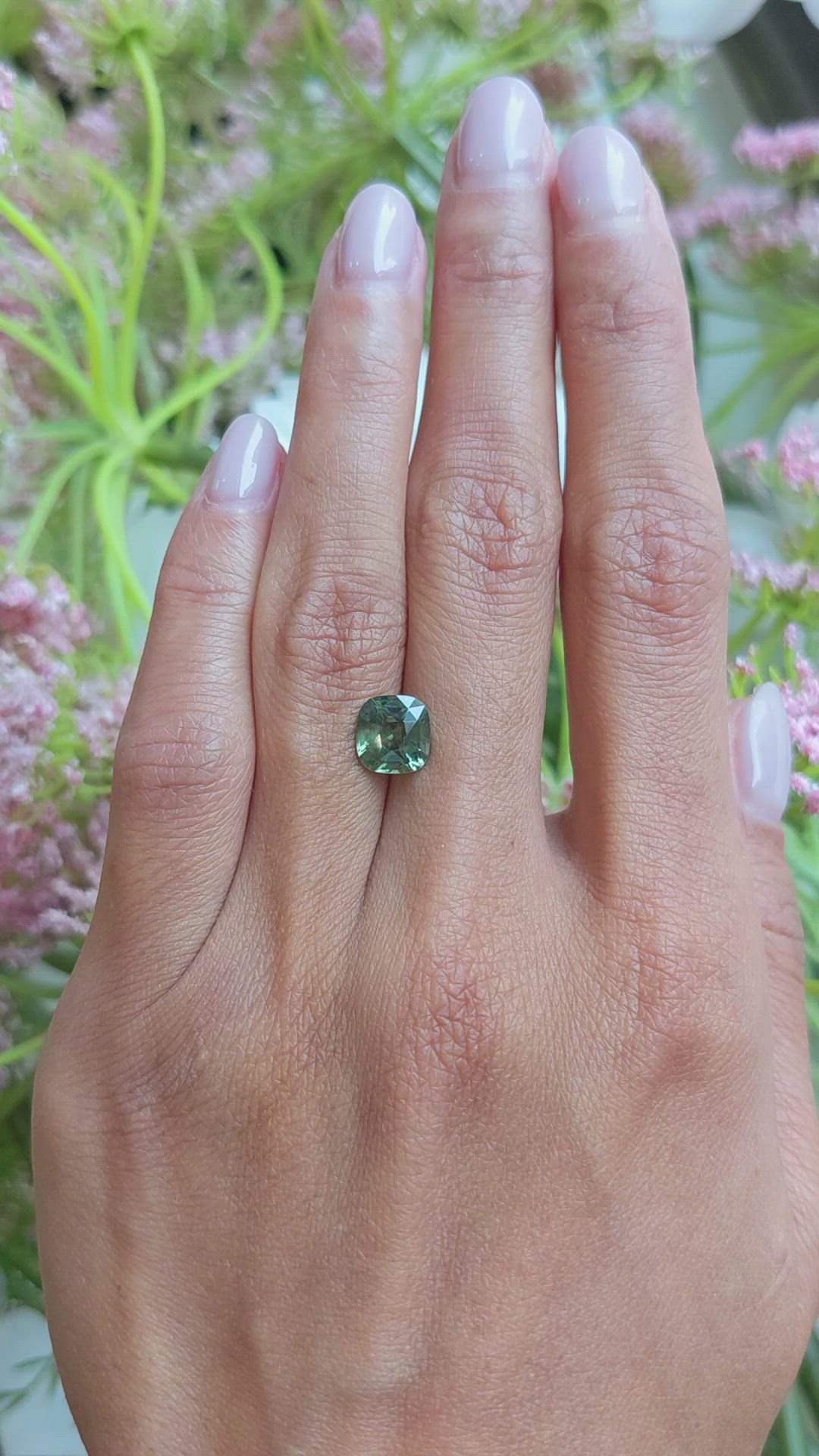 2.29 Ct. Green Sapphire from Madagascar Size Video