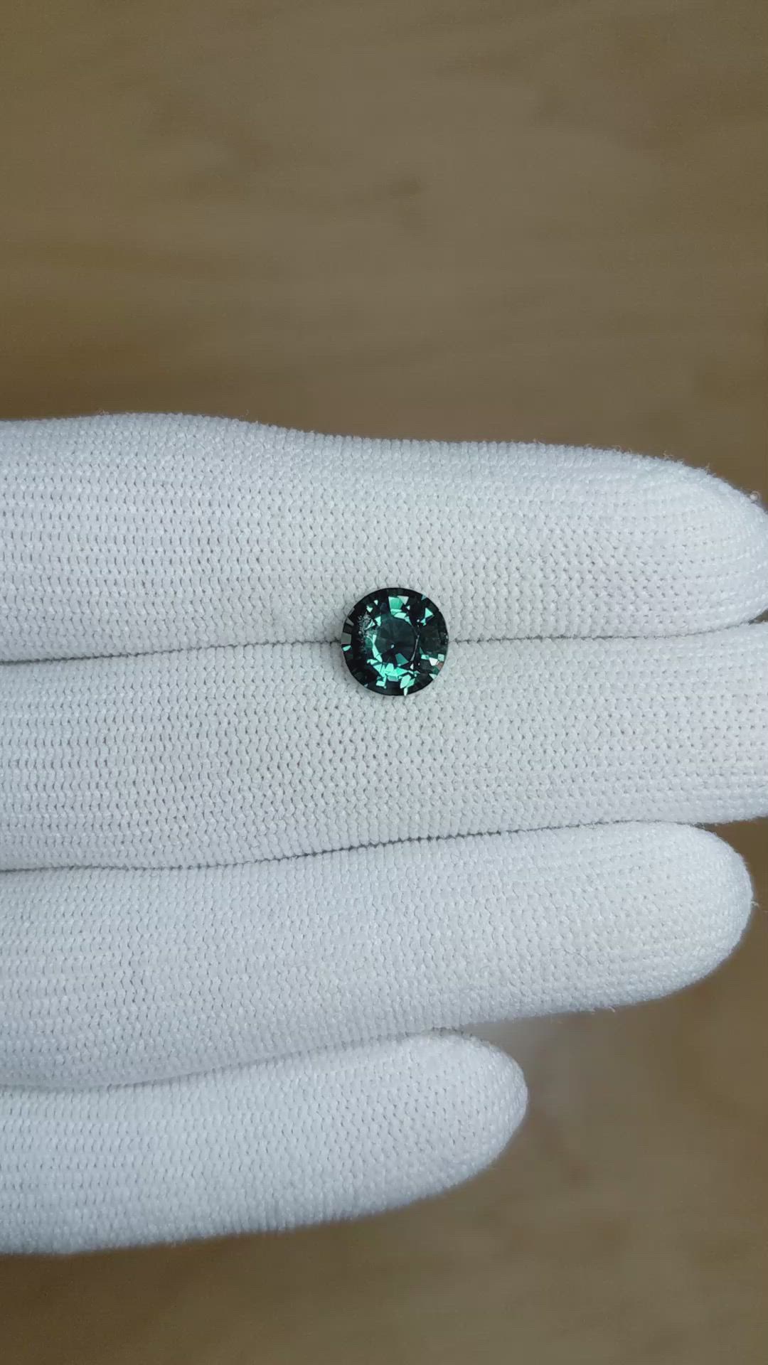 2.33 Ct. Bluish Green Sapphire from Madagascar Size Video