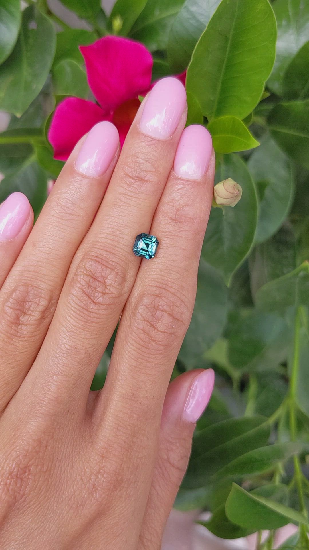 1.61 Ct. Bluish Green Sapphire from Madagascar Size Video