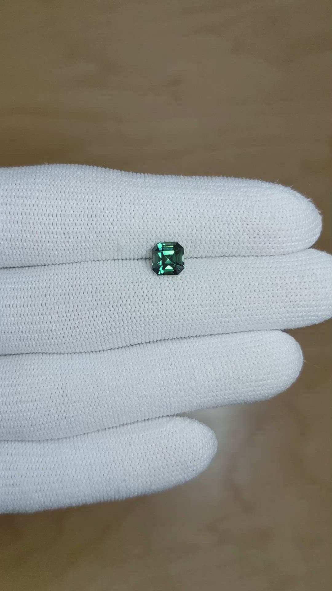 1.61 Ct. Bluish Green Sapphire from Madagascar Size Video
