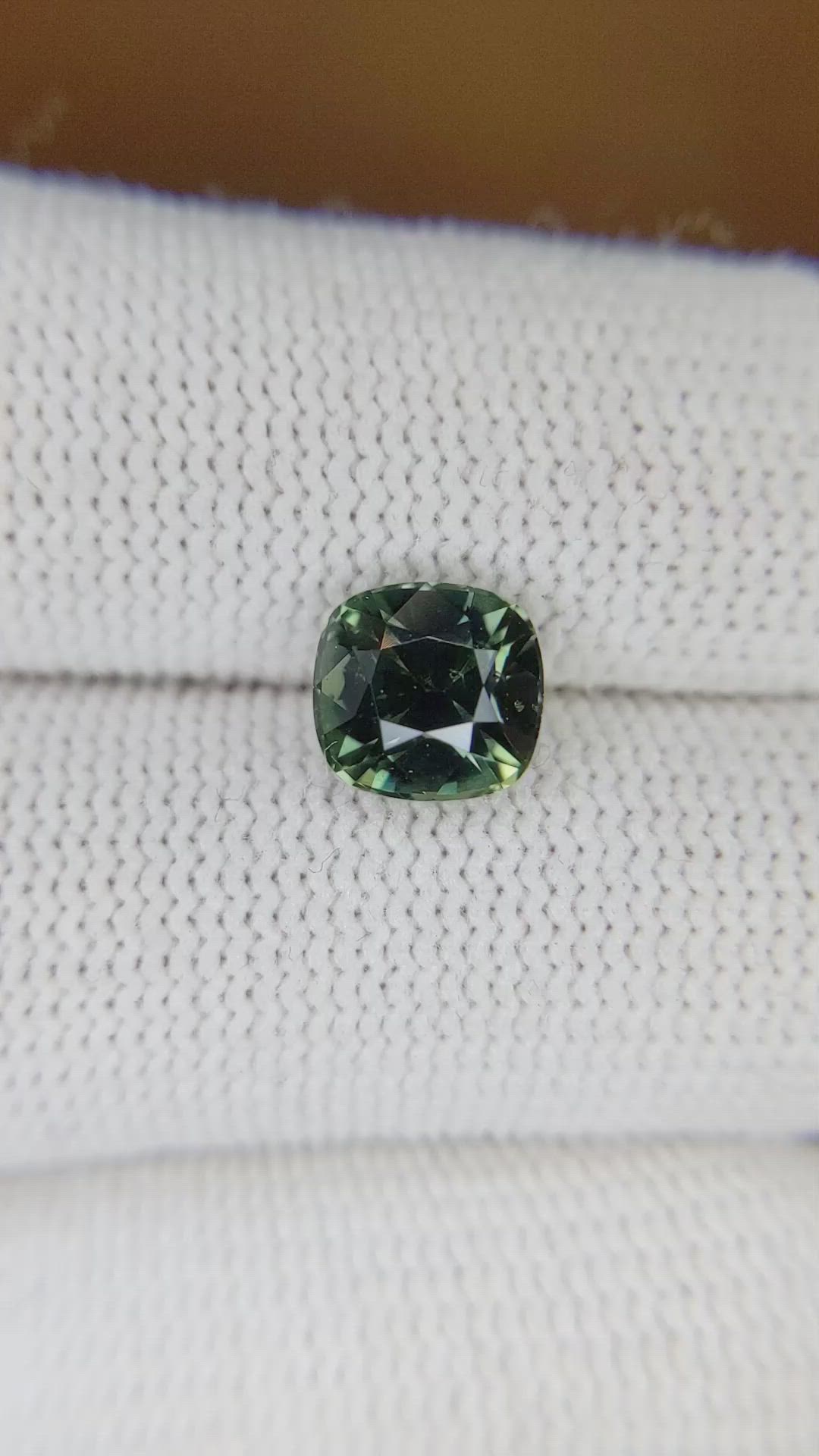 2.11 Ct. Bluish Green Sapphire from Madagascar Size Video