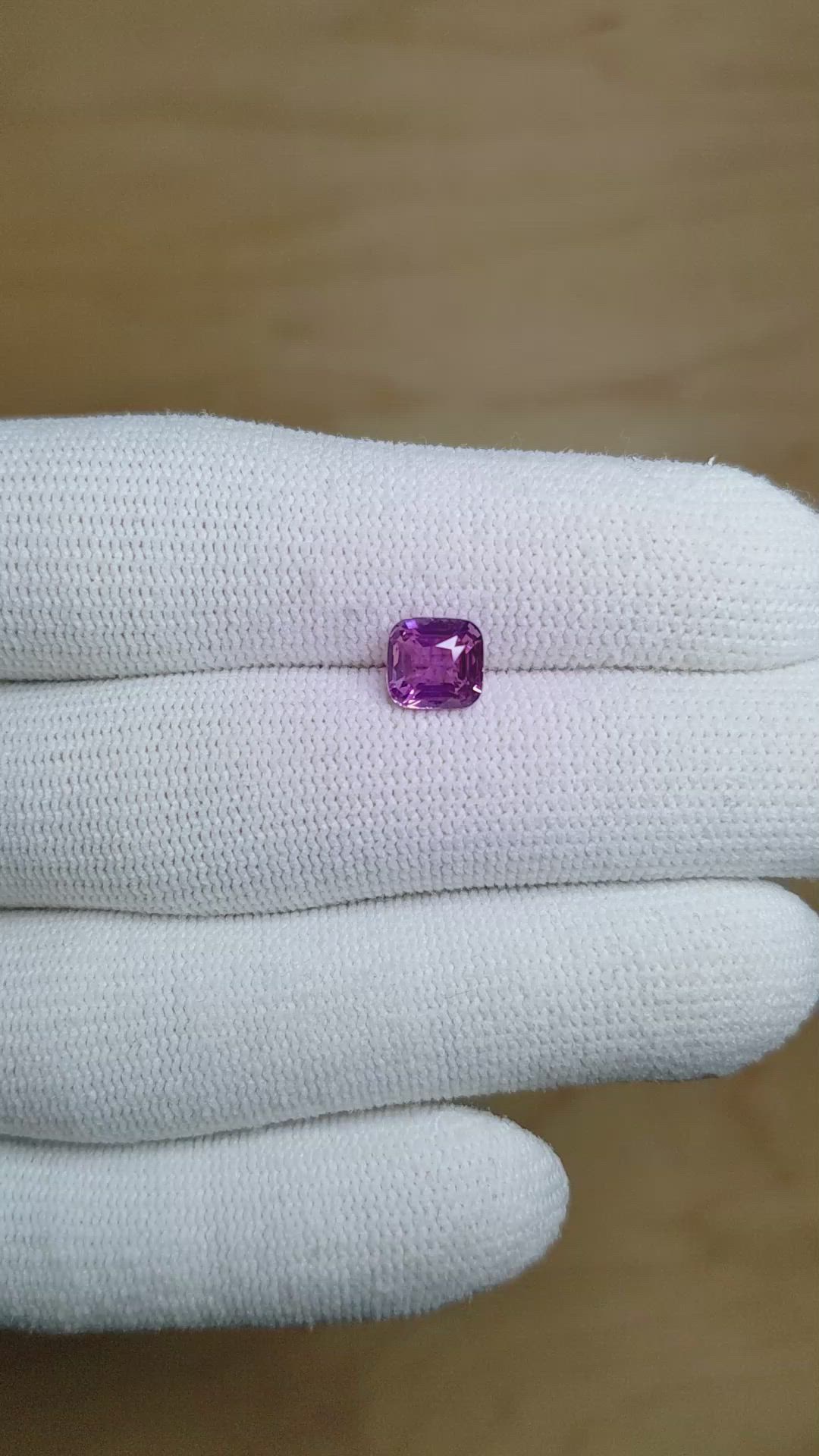 1.55 Ct. Purple Sapphire from Ceylon (Sri Lanka) Size Video