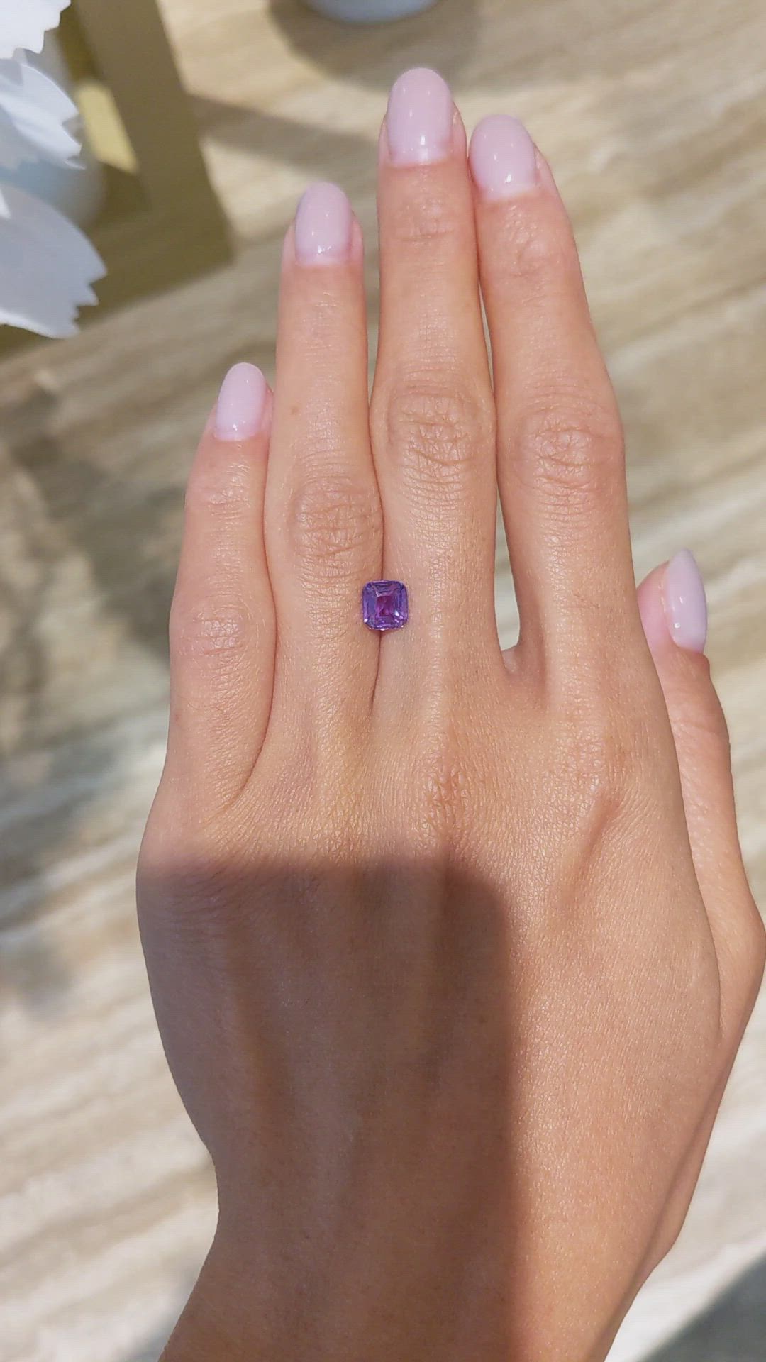 1.55 Ct. Purple Sapphire from Ceylon (Sri Lanka) Size Video