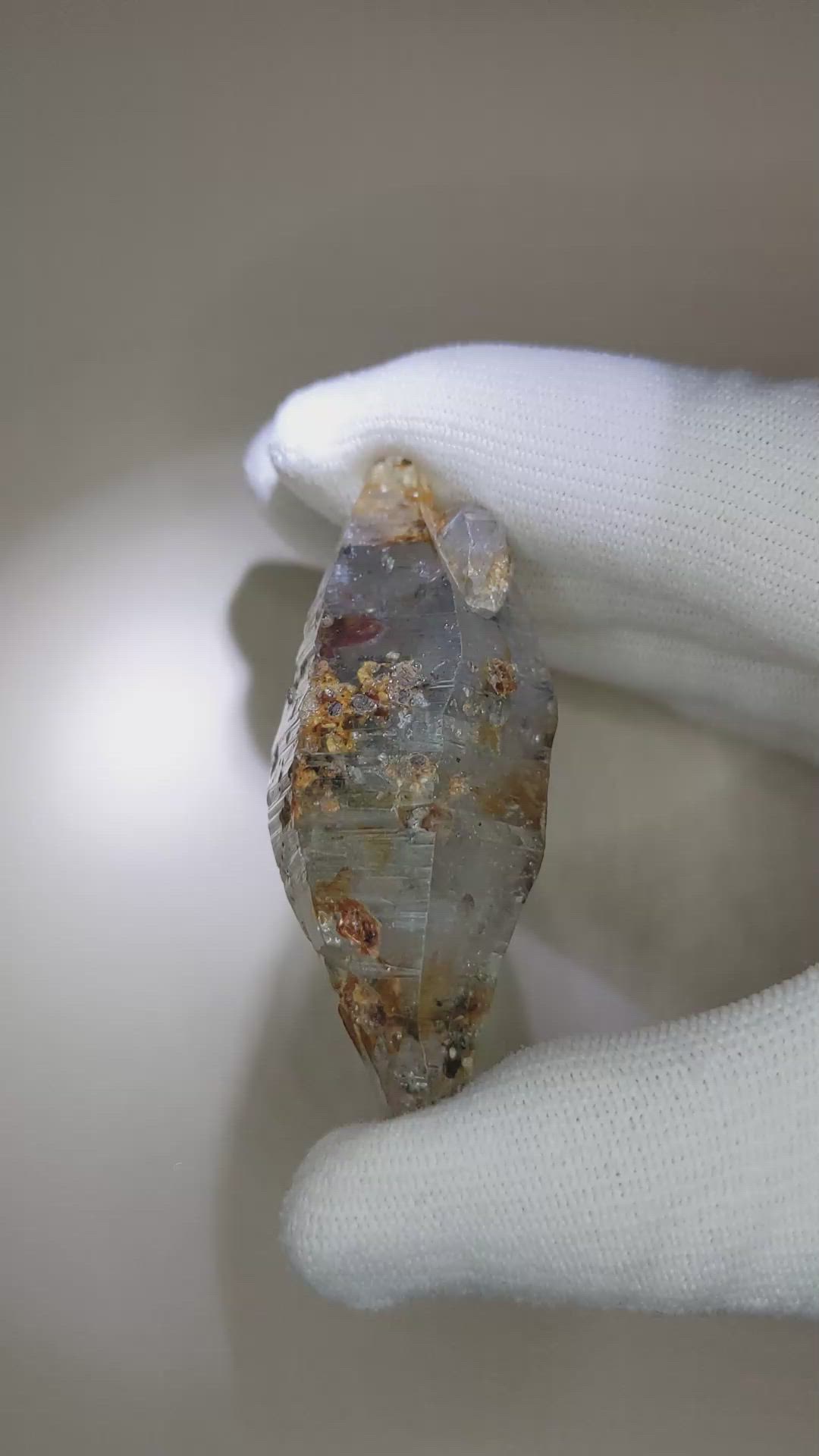 223.32 Ct. Greyish Blue Sapphire Crystal from Ceylon (Sri Lanka) Size Video