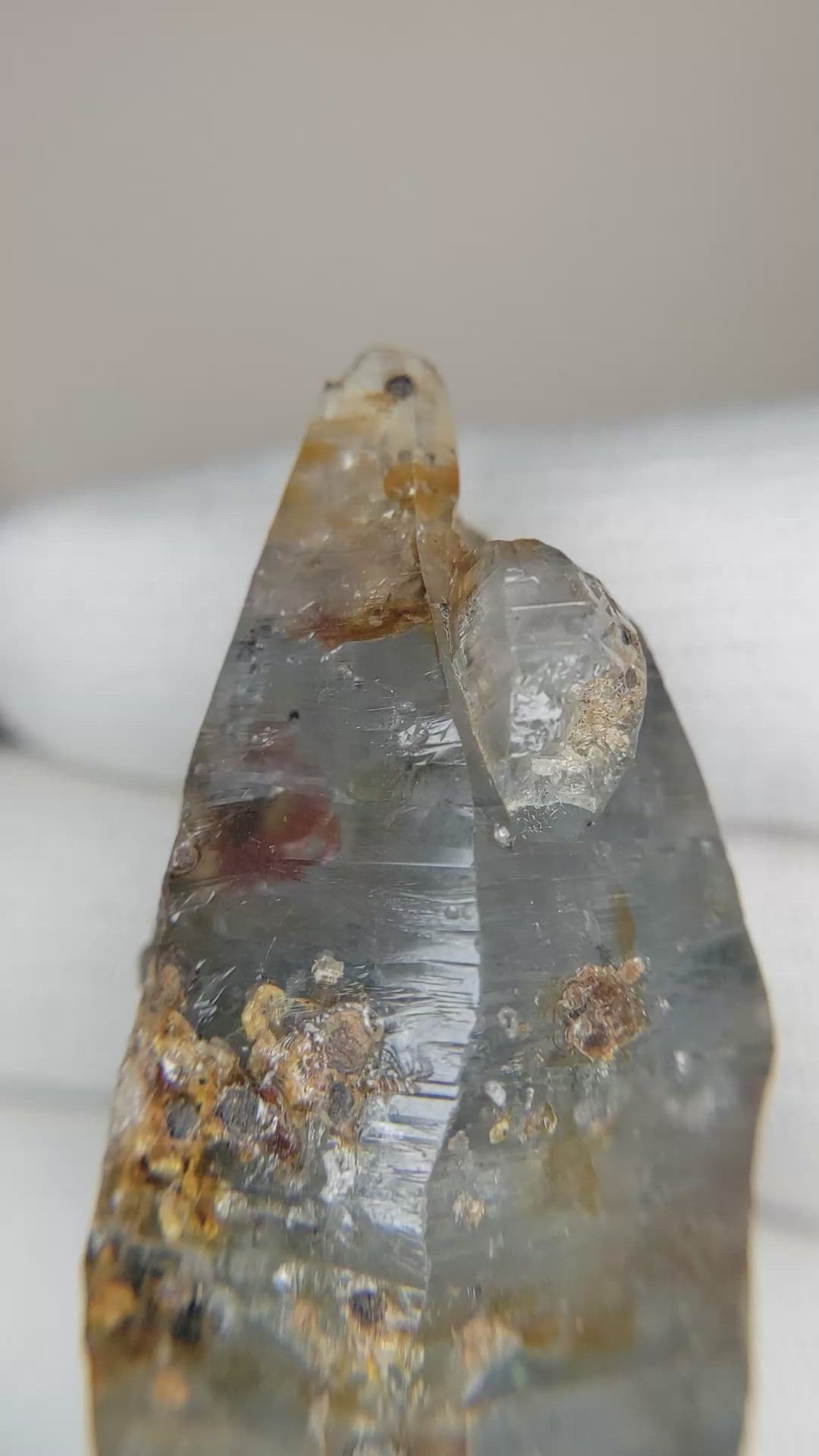 223.32 Ct. Greyish Blue Sapphire Crystal from Ceylon (Sri Lanka) Size Video