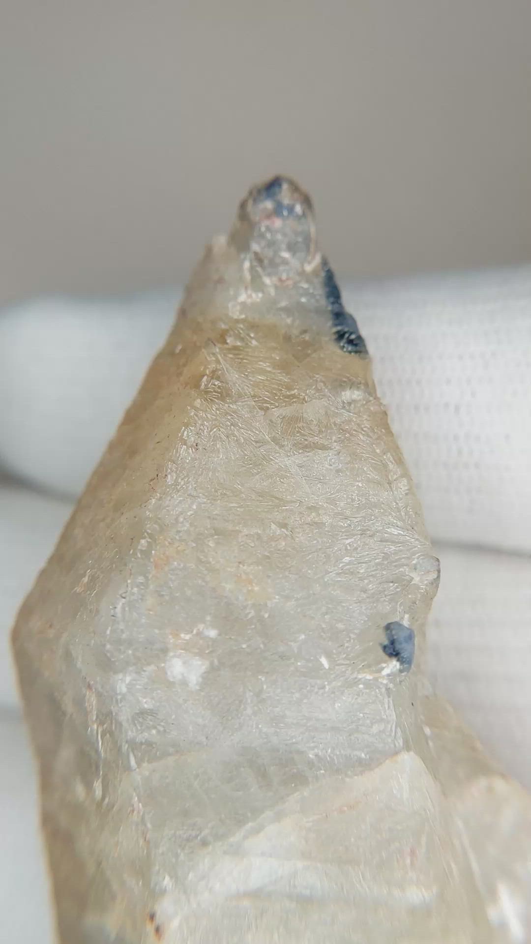 207.81 Ct. White Sapphire Crystal from Ceylon (Sri Lanka) Size Video