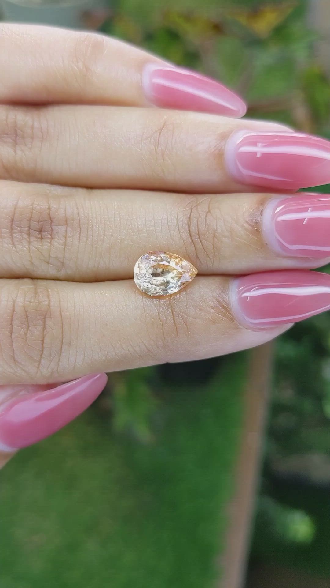 2.32 Ct. Peach Sapphire from Ceylon (Sri Lanka) Size Video