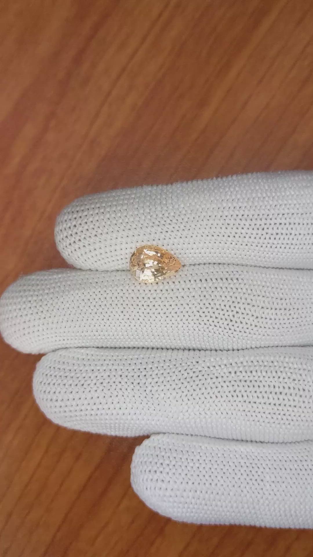 2.32 Ct. Peach Sapphire from Ceylon (Sri Lanka) Size Video