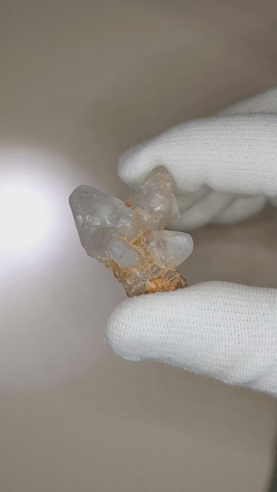 87.67 Ct. White Sapphire Crystal from Ceylon (Sri Lanka) Size Video