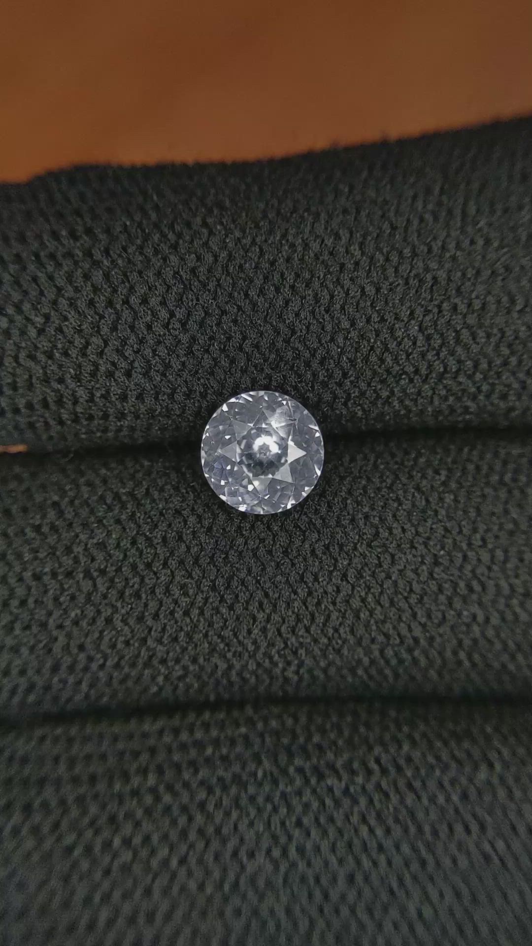 1.53 Ct. White Sapphire from Ceylon (Sri Lanka) Size Video