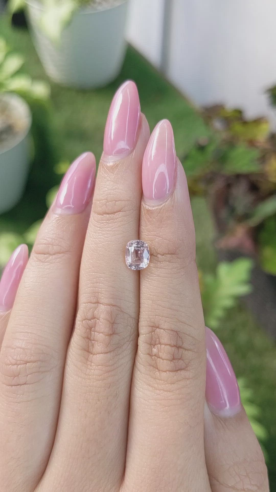 1.53 Ct. Peach Sapphire from Ceylon (Sri Lanka) Size Video