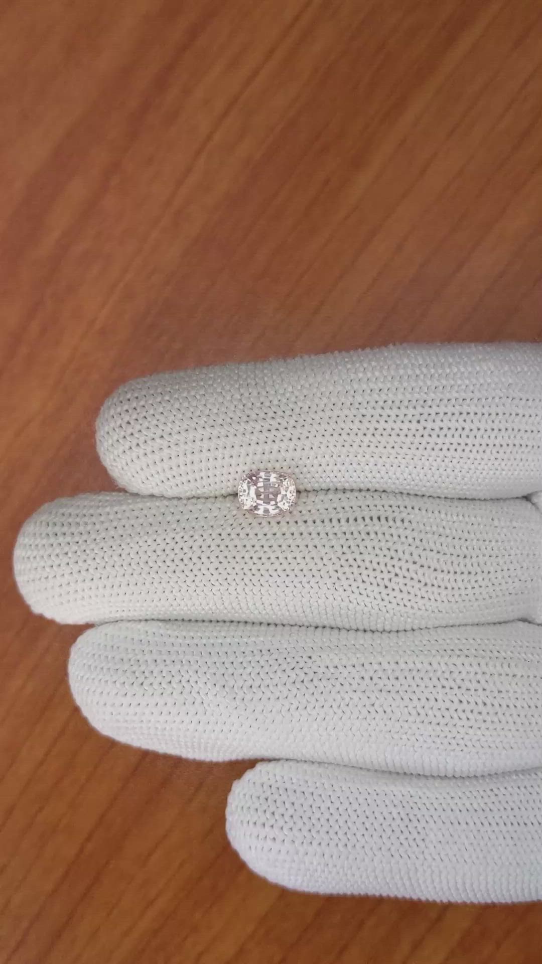 1.53 Ct. Peach Sapphire from Ceylon (Sri Lanka) Size Video