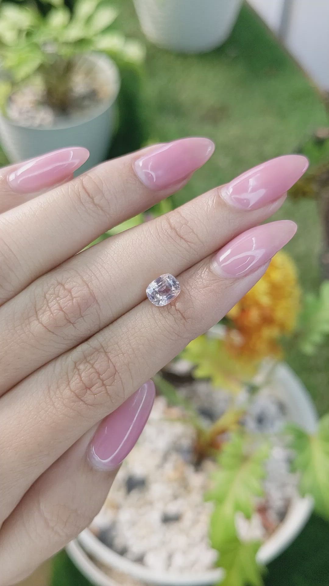 1.53 Ct. Peach Sapphire from Ceylon (Sri Lanka) Size Video