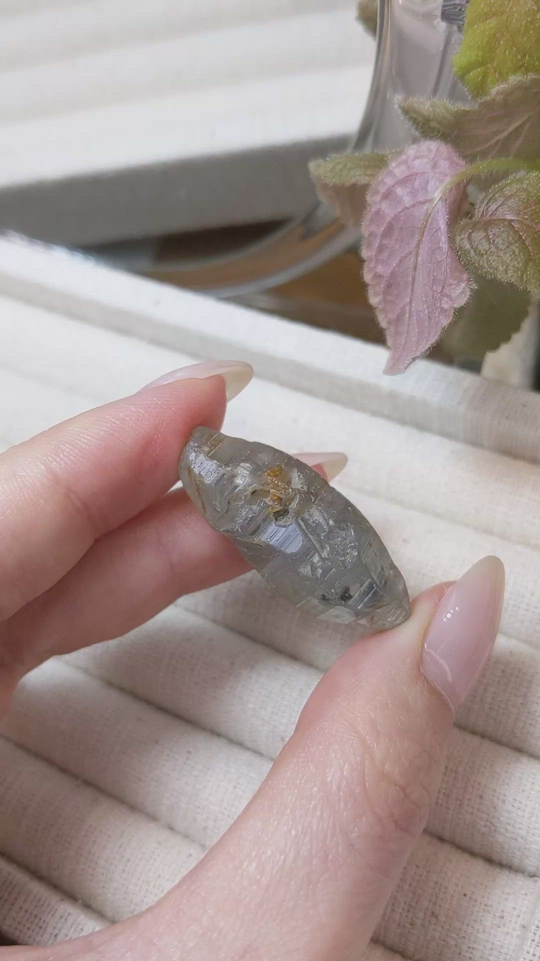 68.38 Ct. Greyish Blue Sapphire Crystal from Ceylon (Sri Lanka) Size Video