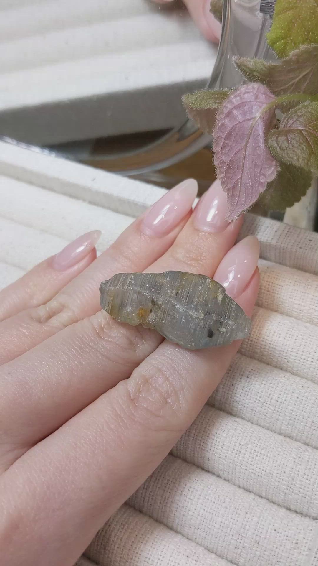 68.38 Ct. Greyish Blue Sapphire Crystal from Ceylon (Sri Lanka) Size Video