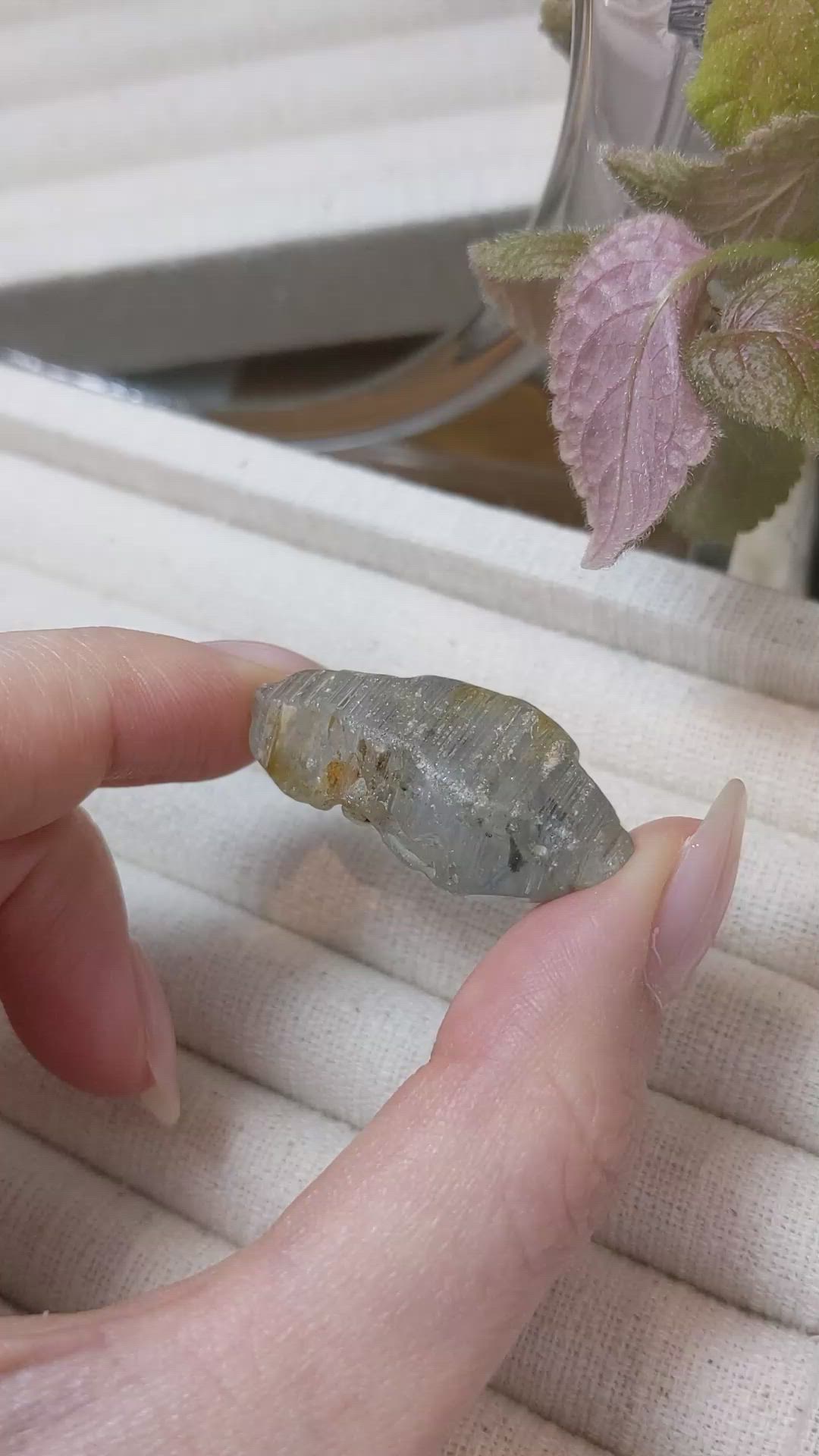 68.38 Ct. Greyish Blue Sapphire Crystal from Ceylon (Sri Lanka) Size Video