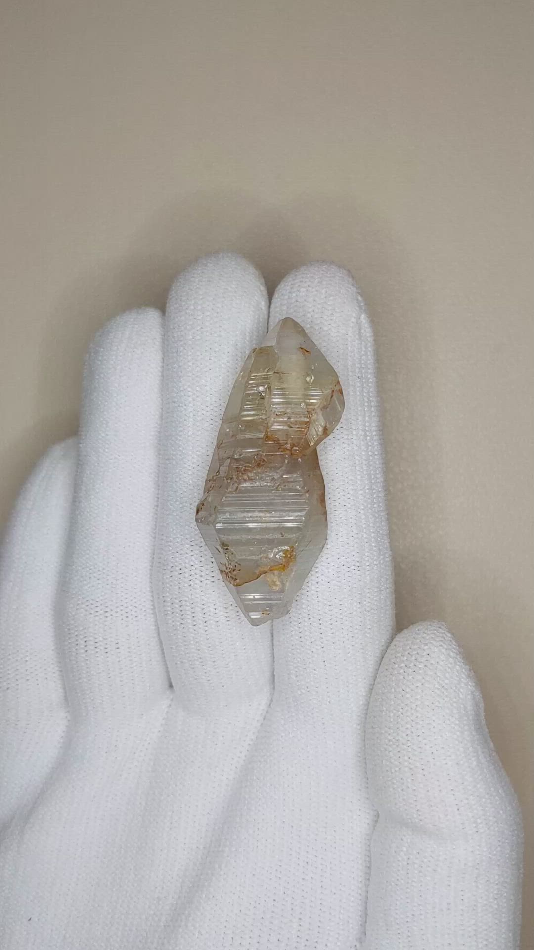 62.37 Ct. White Sapphire Crystal from Ceylon (Sri Lanka) Size Video